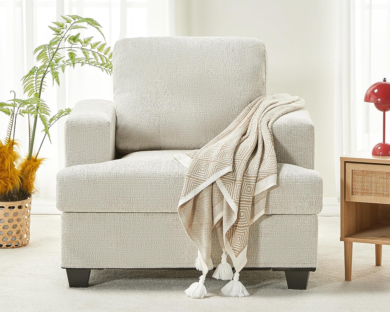 Comfy Sofa Couch with Extra Deep Seats, Modern Sofa- Armchair, Couch for Living Room Apartment Lounge