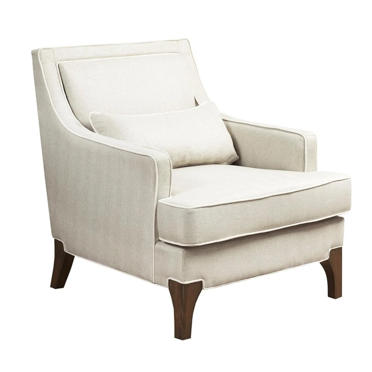 MADISON PARK SIGNATURE Collin Arm Chair with Cream and Dark Brown MPS100-0303