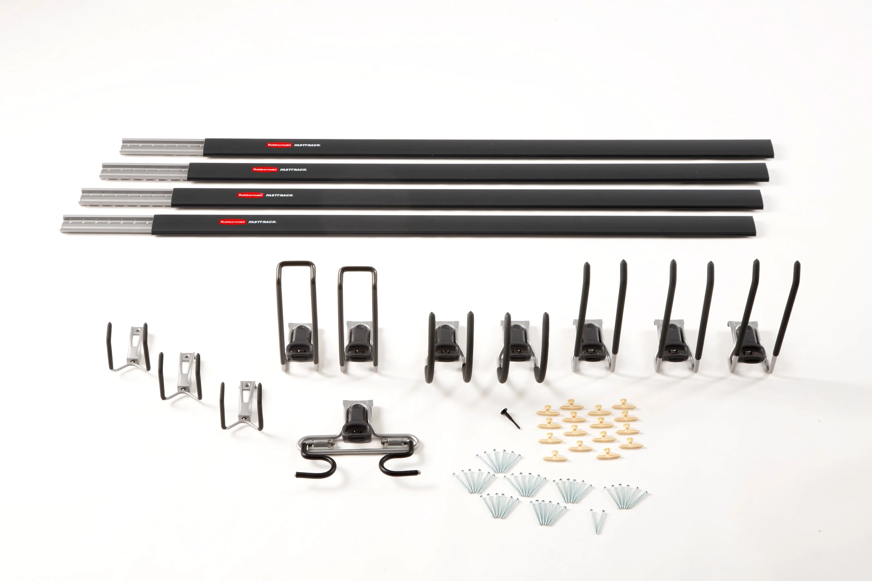 Rubbermaid Fast Track Garage 15-Piece Multipurpose Storage Rail Organization System