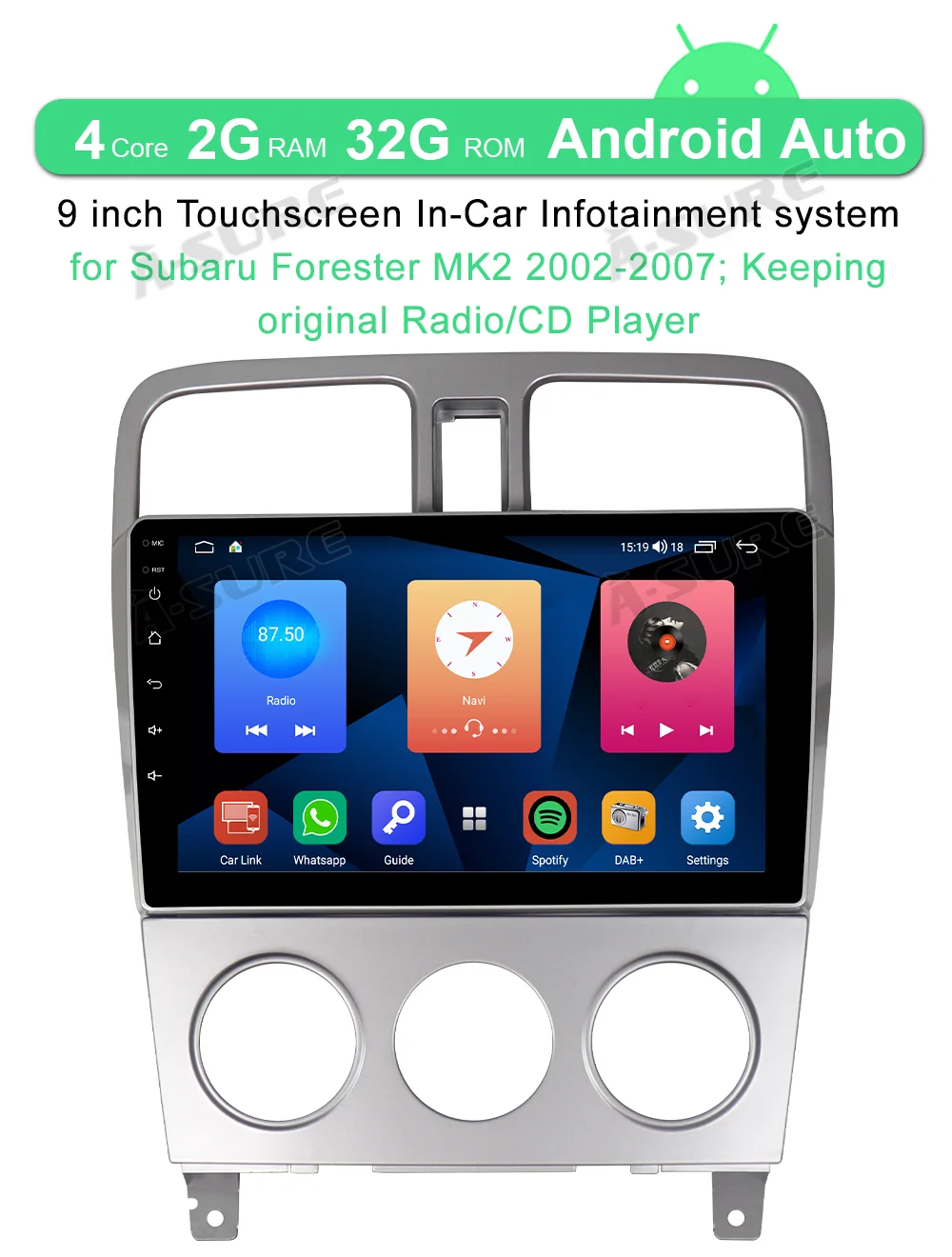 for Subaru Forester MK2 2002-2007 Android 2+32G Car Stereo Radio Player Navi GPS