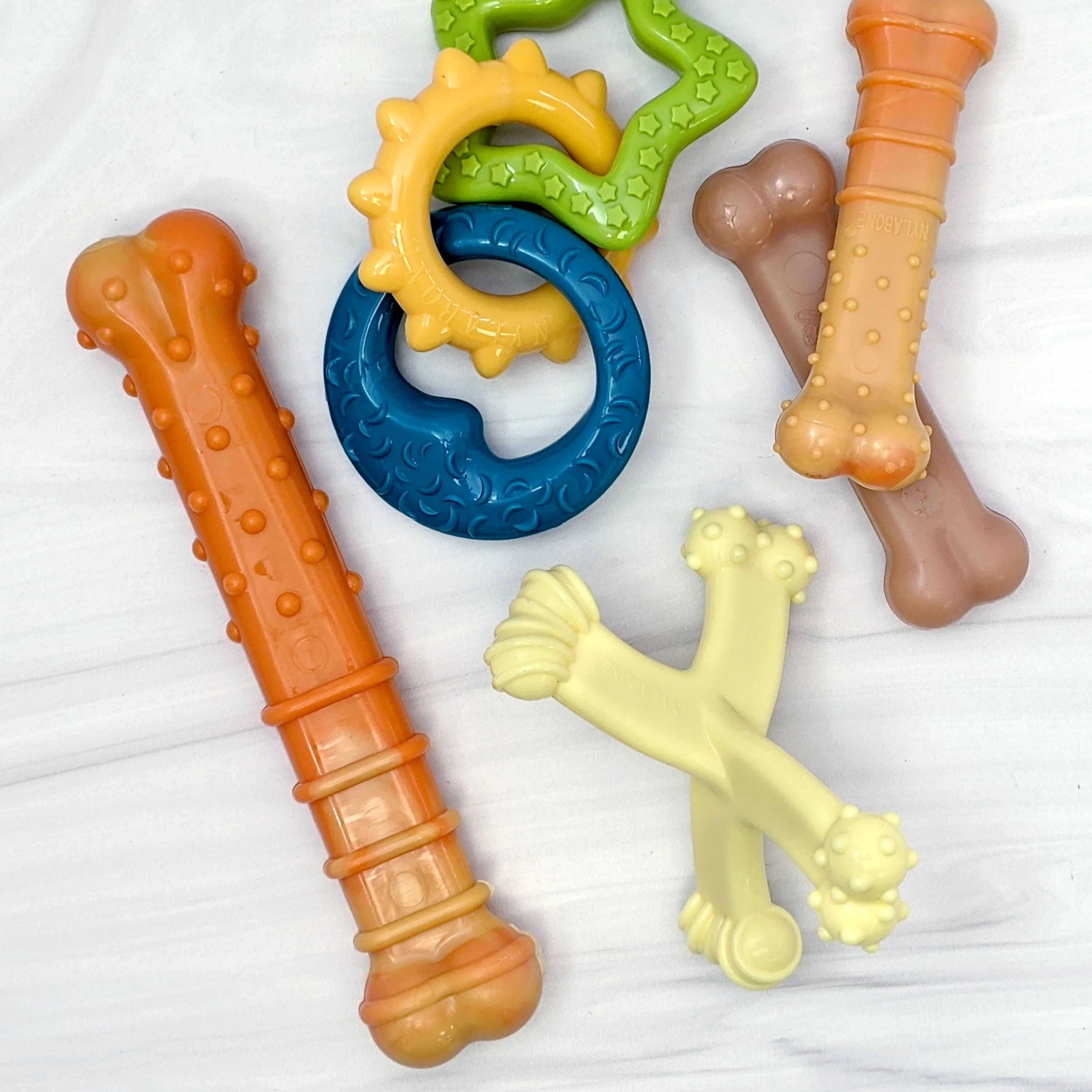 Nylabone Puppy Power Chew Teething Toy Rings Dogs Bacon Small/Regular (1 Count)