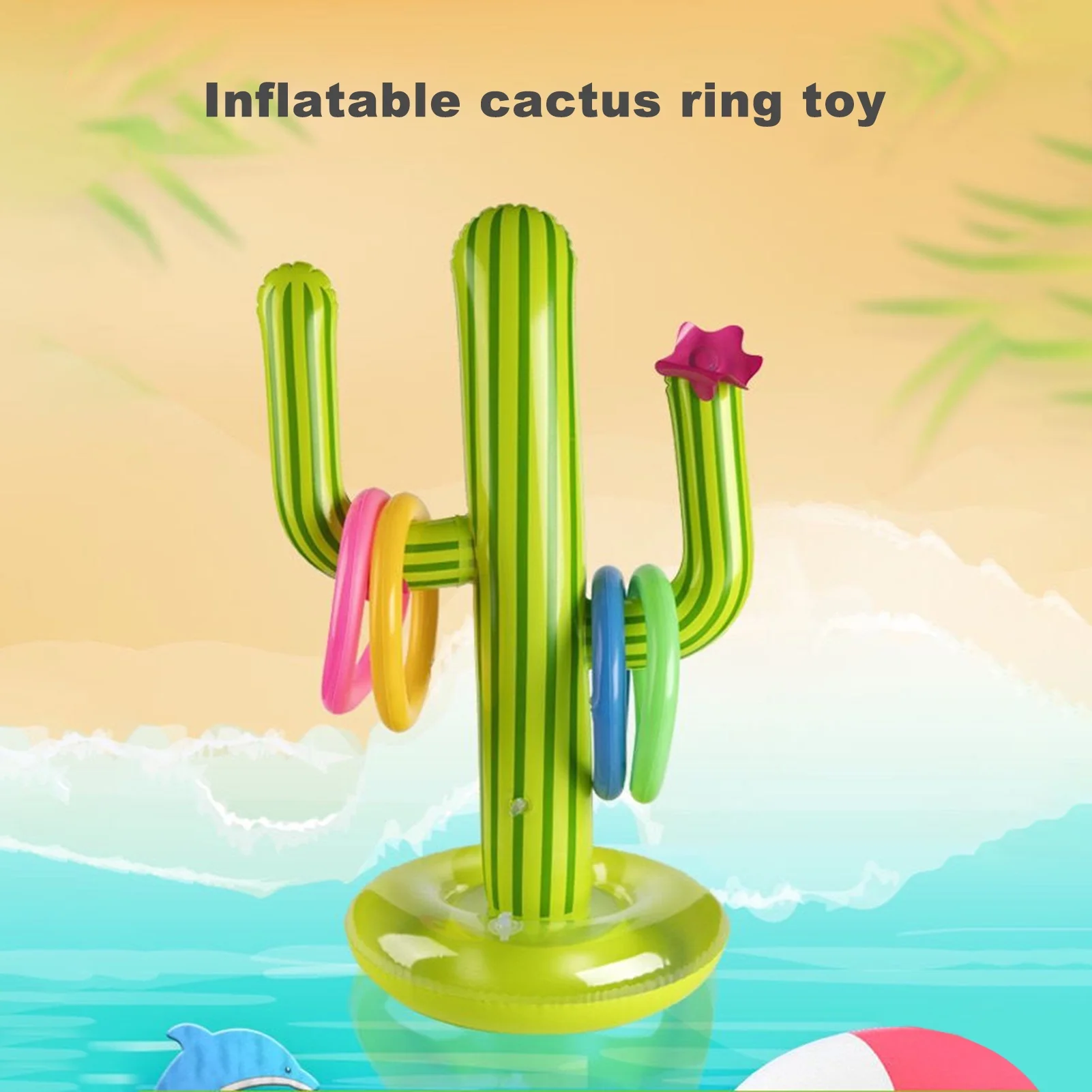 XWQ Pool Interactive Toy Creative Elastic Lovely Inflatable Cactus Toy for Party