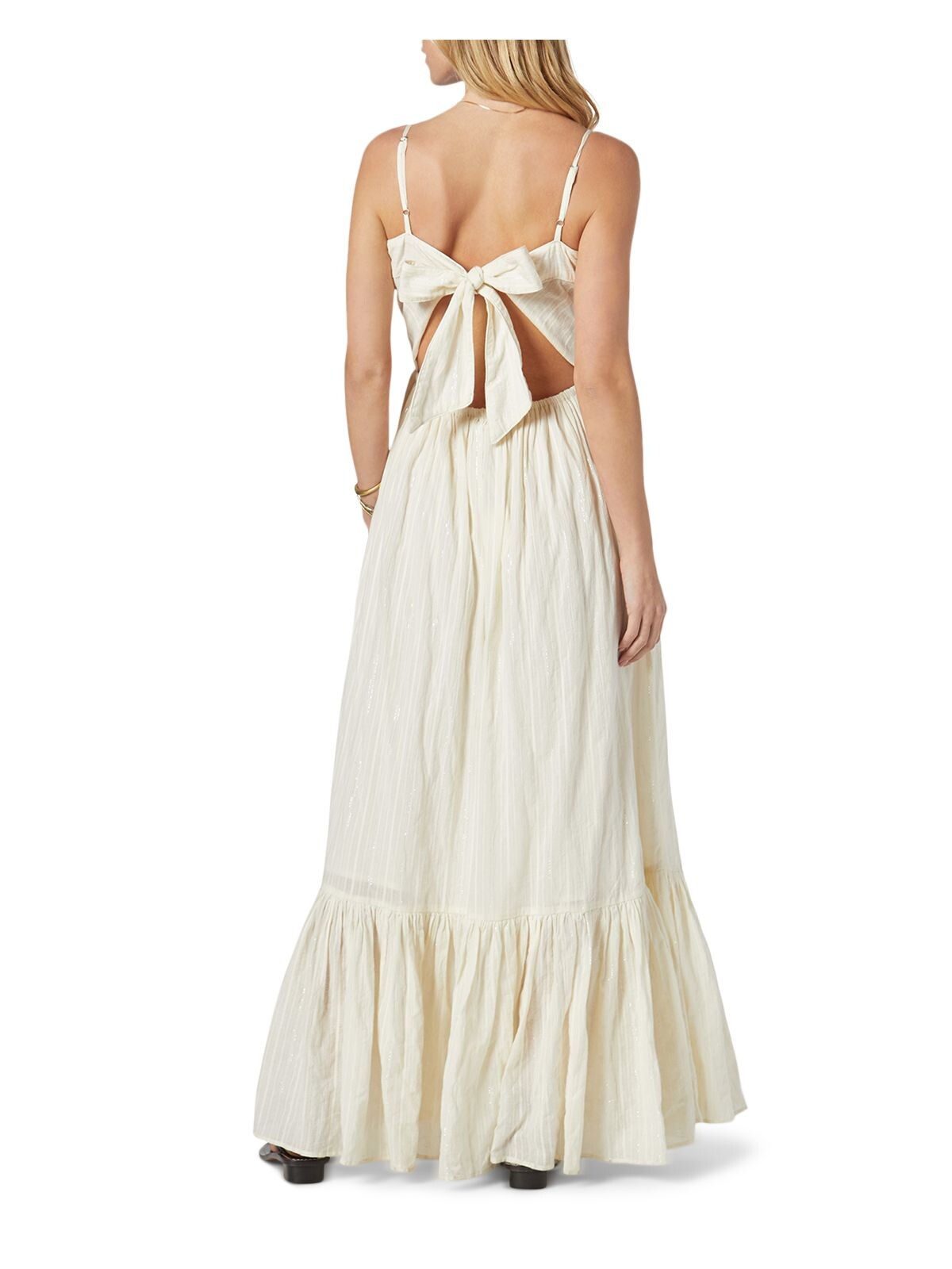 JOIE Womens Ivory Spaghetti Strap Square Neck Maxi Party Fit + Flare Dress S