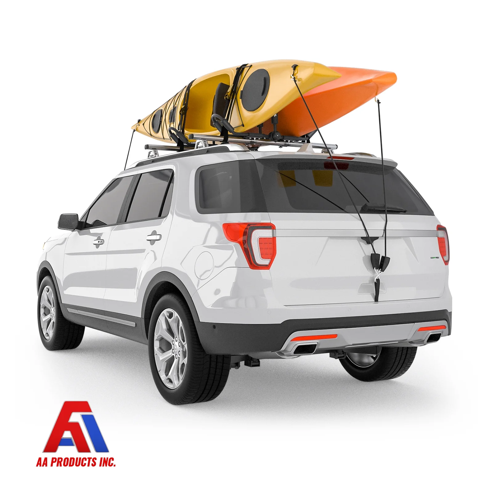 AA-Racks J-Style Bilateral Folding Kayak Carrier for Canoe, 180° Folding Motion Kayak Roof Rack for SUP,Surfboard and Ski Board on SUV, Car and Truck