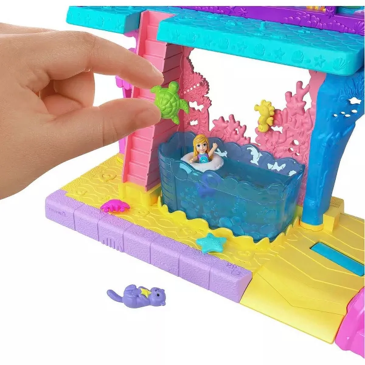 Polly Pocket Pollyville Aquarium Starring Shani Playset with 2 Dolls