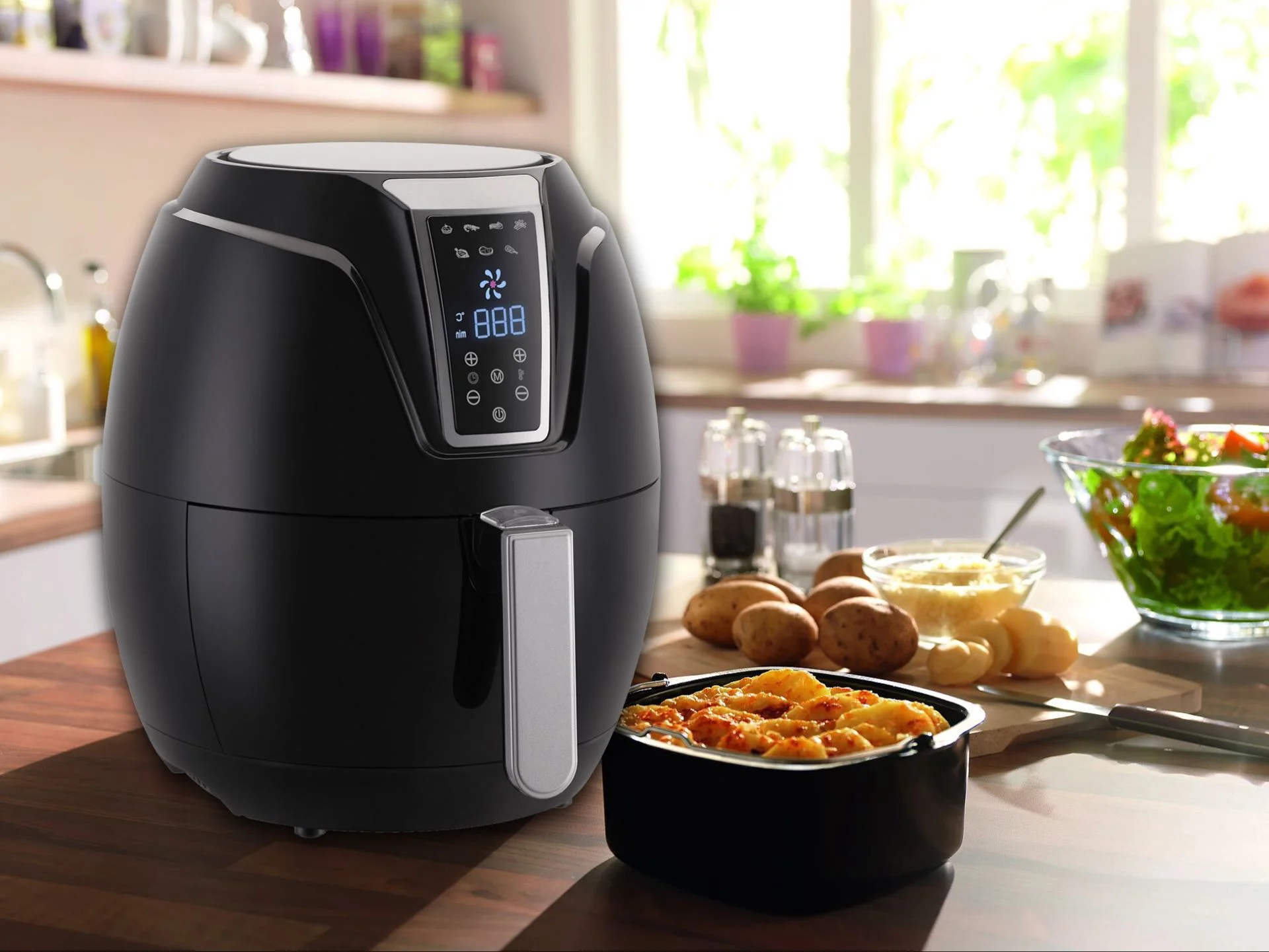 Emerald Air Fryer w/ Digital LED Touch Display 1400 Watts & Slide out Pan/Detachable Basket - 3.2L Capacity (1802)