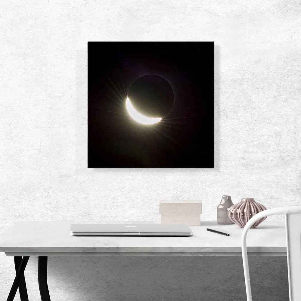ARTCANVAS Total Solar Eclipse Moon Blocking Out Sun Canvas Art Print - Size: 18