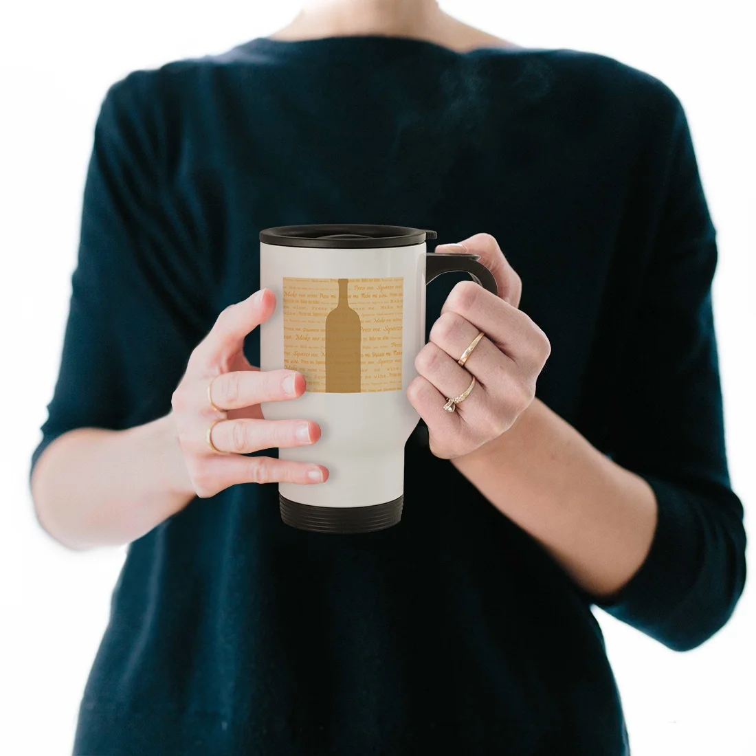 Sis Spill The Tea - 14oz Stainless Steel Travel Mug, White