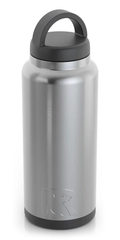RTIC 36 OZ Stainless Steel Insulated Bottle, Wide Mouth Multi-Use Lid, Stainless