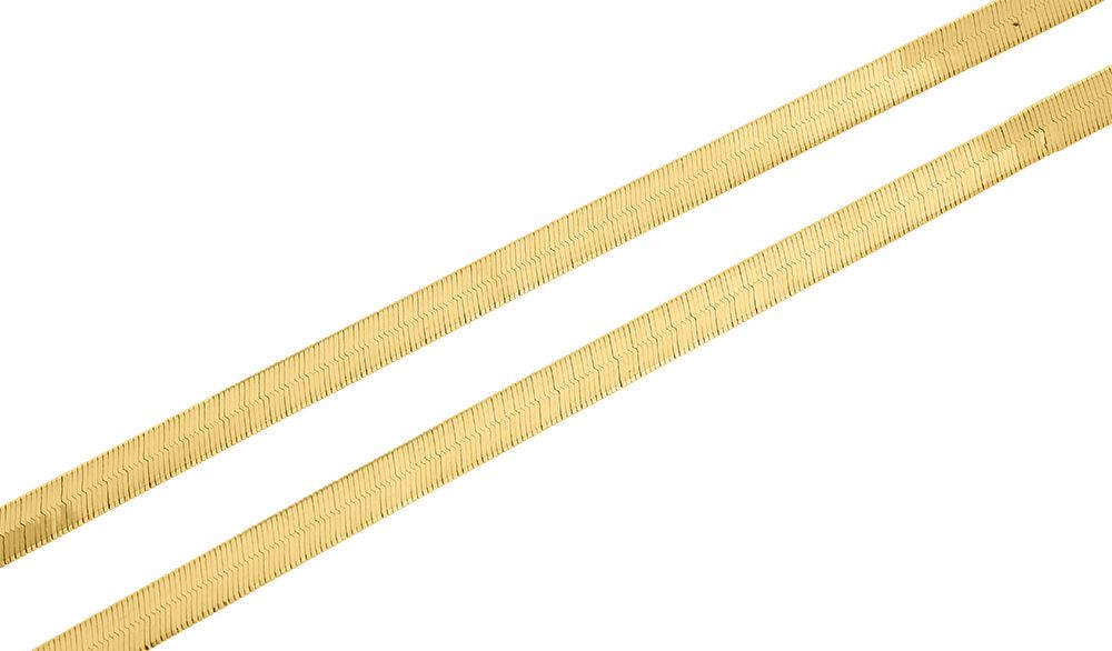 10K Yellow Gold 4.75mm Silky Herringbone Chain Necklace Lobster Clasp, 20 Inches