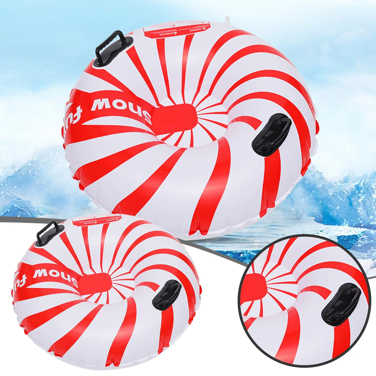 Red And White Spiral Inflatable Ski Ring 96CM Ski Ring For Children