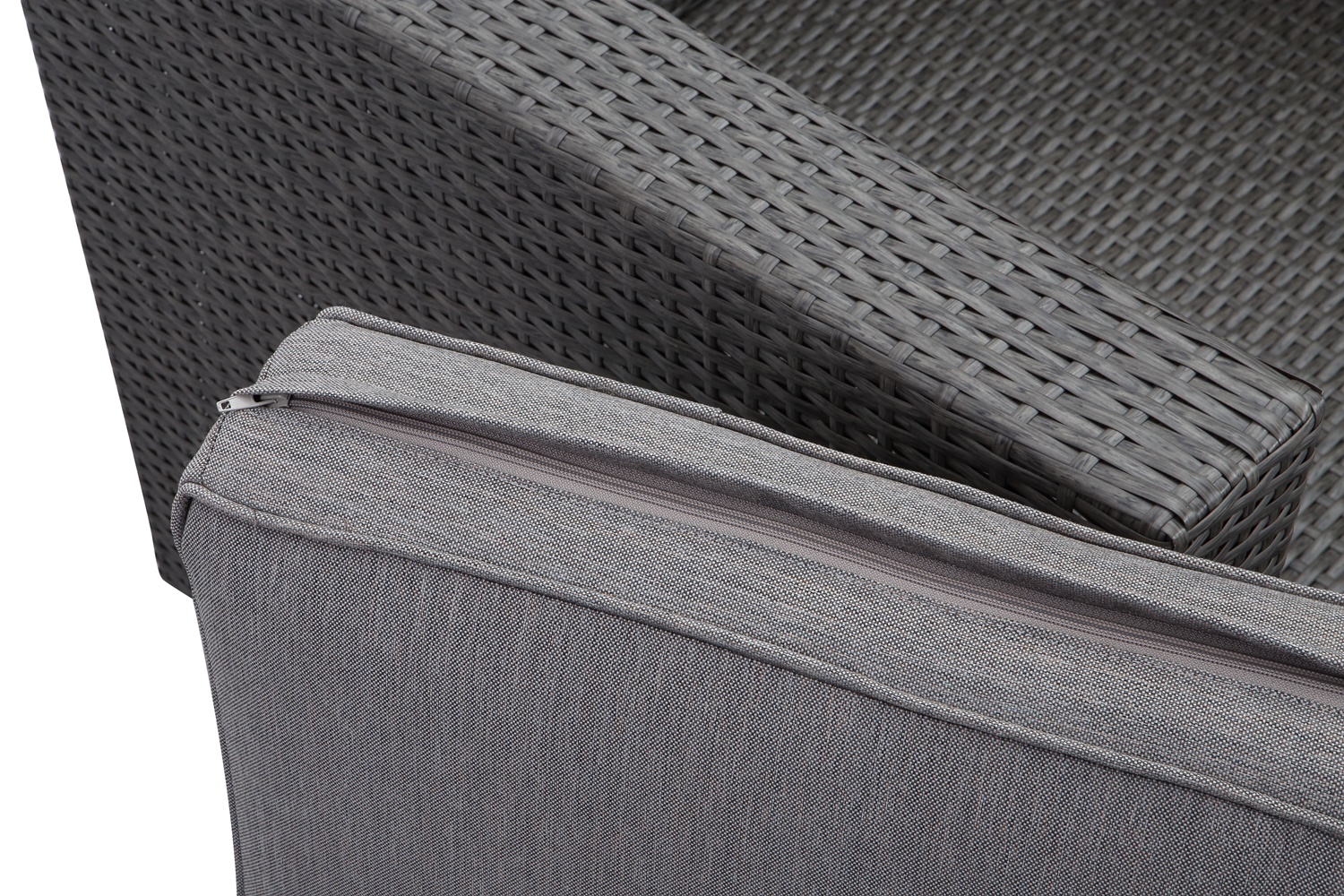 Aluminum & Wicker Outdoor Patio Sectional Loveseat- Grey