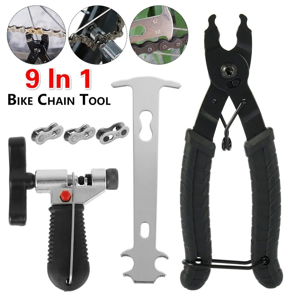 ODOMY 9 In 1 Bicycle Cycling Bike Chain Repair Tool Kit Link Pliers Remover & Splitter Cutter