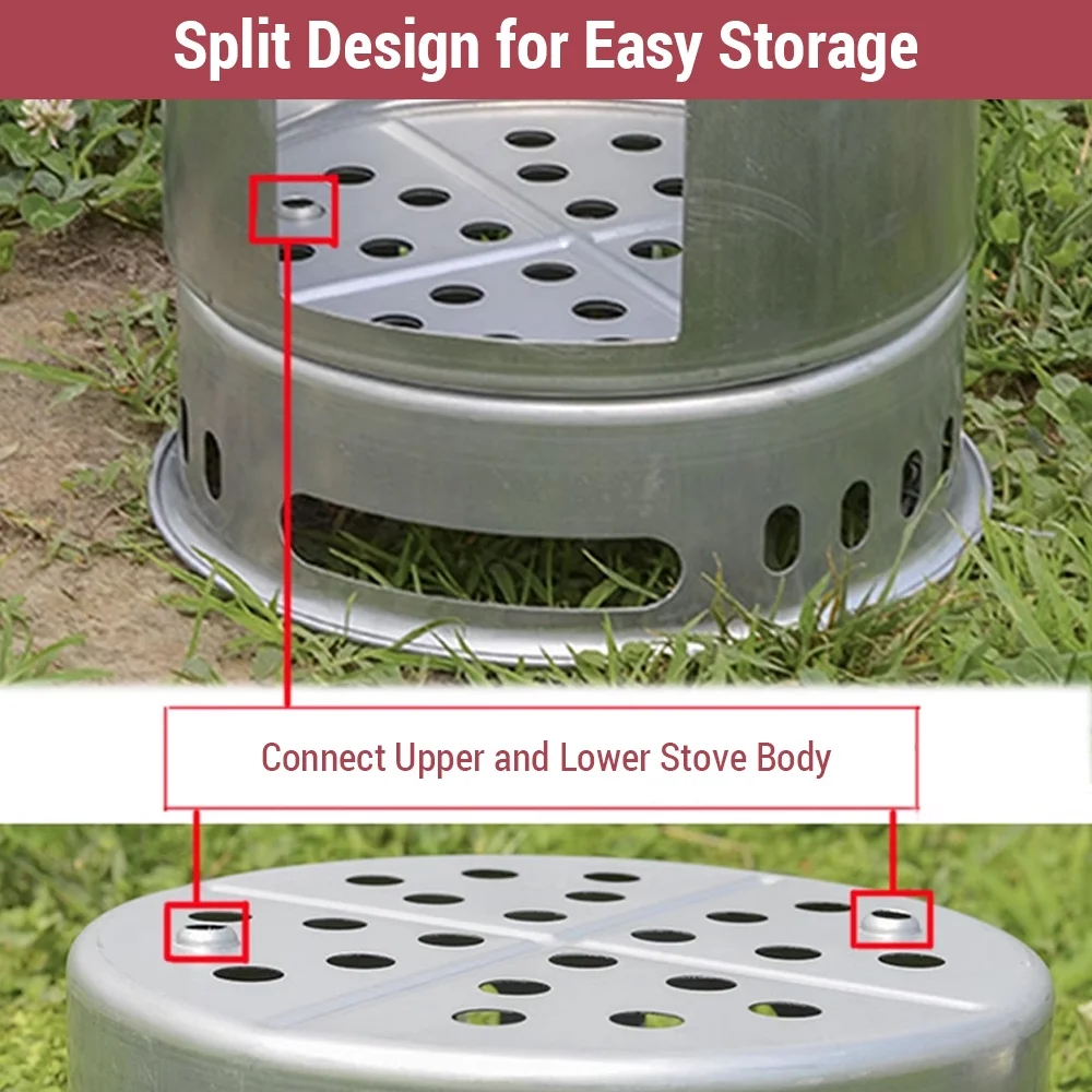 Lixada Camping Stove 4 In 1 Portable Multi-functional for Picnic Backpacking Wood Use
