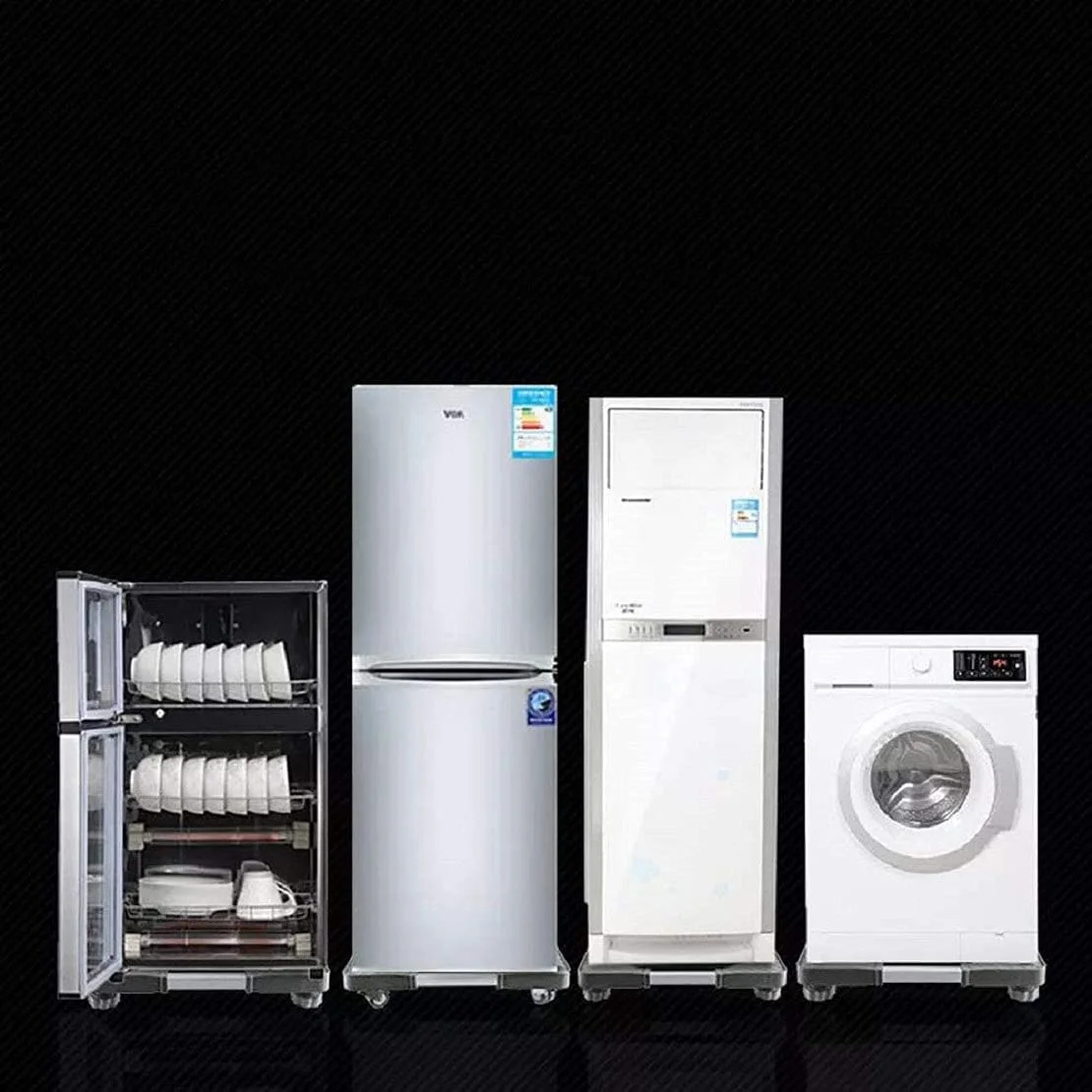 QQUN Adjustable Mini Fridge Stand- Dryer Dorm Refrigerator Washing Machine Base- Washer Pedestal- Strong Feet for Machine- (Grey)