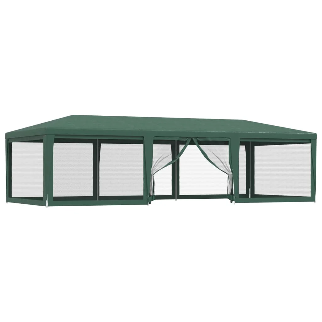 Buyweek Party Tent with 8 Mesh Sidewalls Green 29.5'x13.1' HDPE