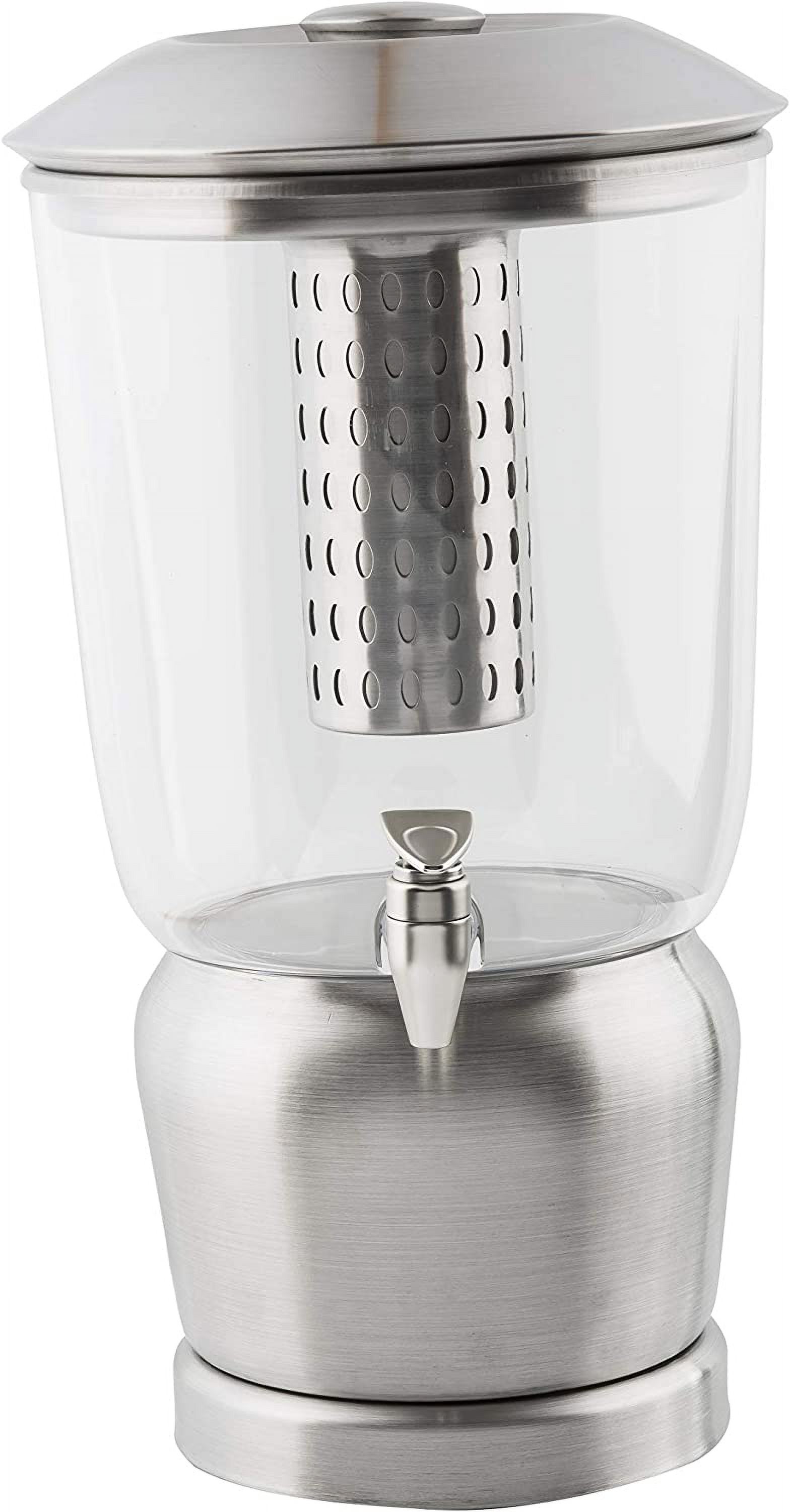 Gallon Drink Dispenser With Fruit Infuser & Stand | BPA | Tritan Stainless Steel | Cold Beverage Dispenser For Catering, Buffet Or Home Use (75)
