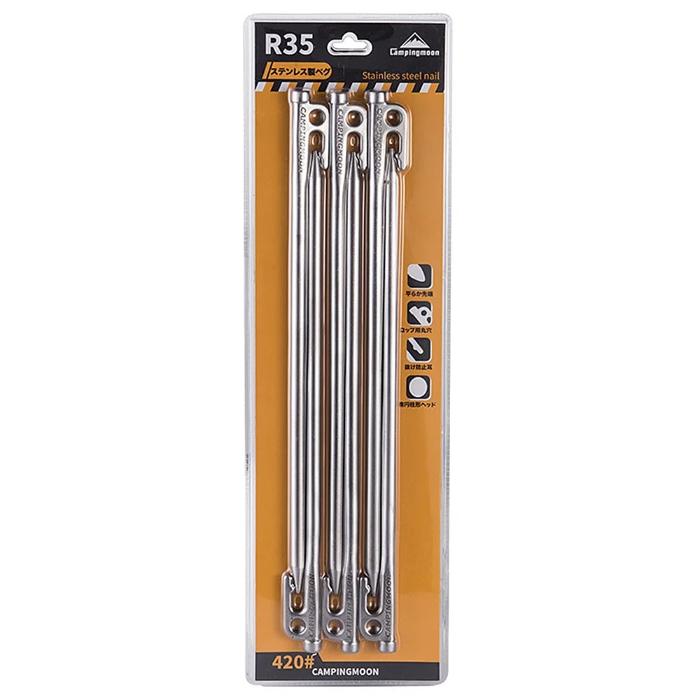 Tickas Heavy Duty Steel Tent Stakes Pegs with Hook and Hole Design for Outdoor Backpacking Camping Tent Canopy