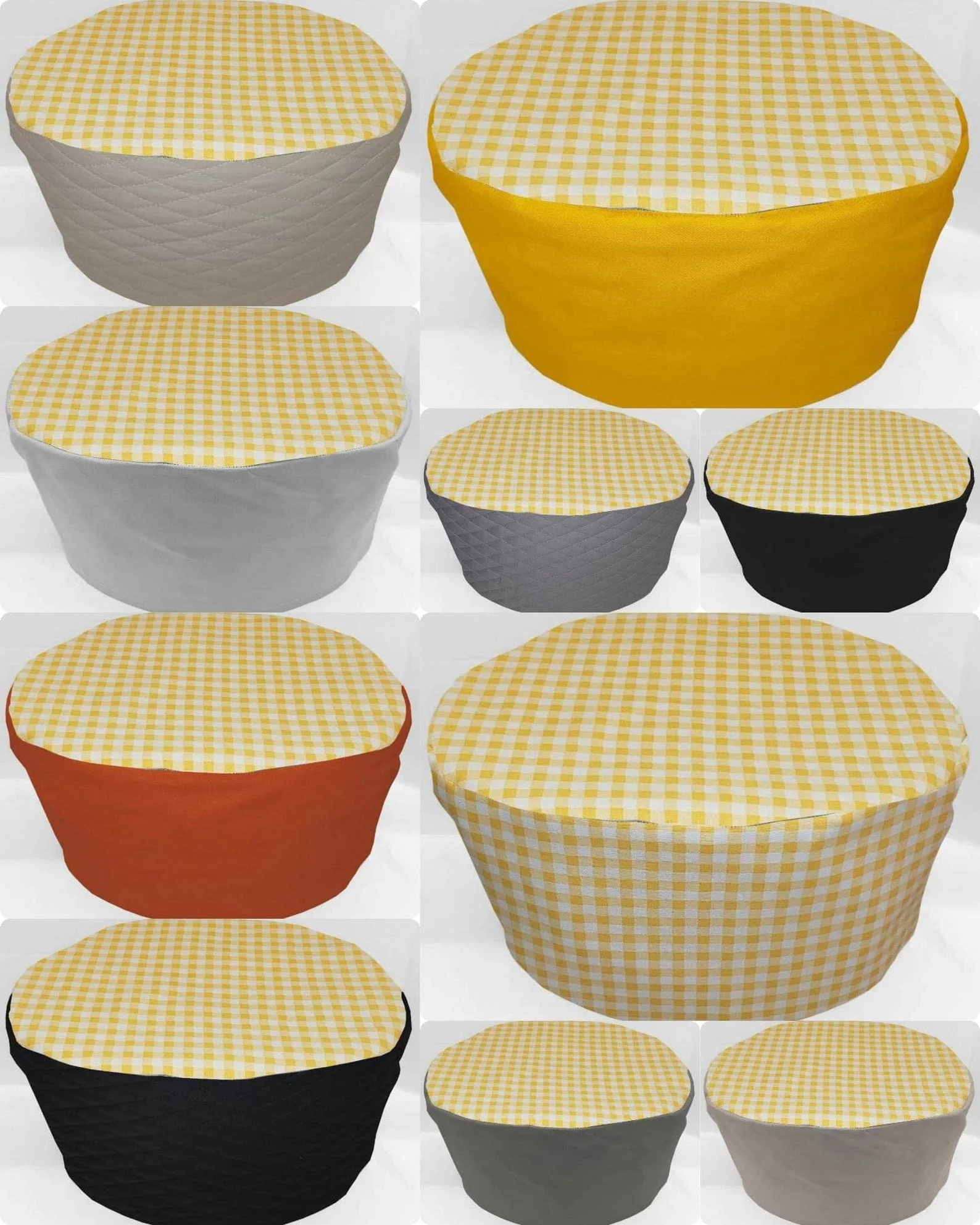 Yellow & White Checked Gingham Slow Cooker Cover by Penny's Needful Things (All Yellow Checked, Large)