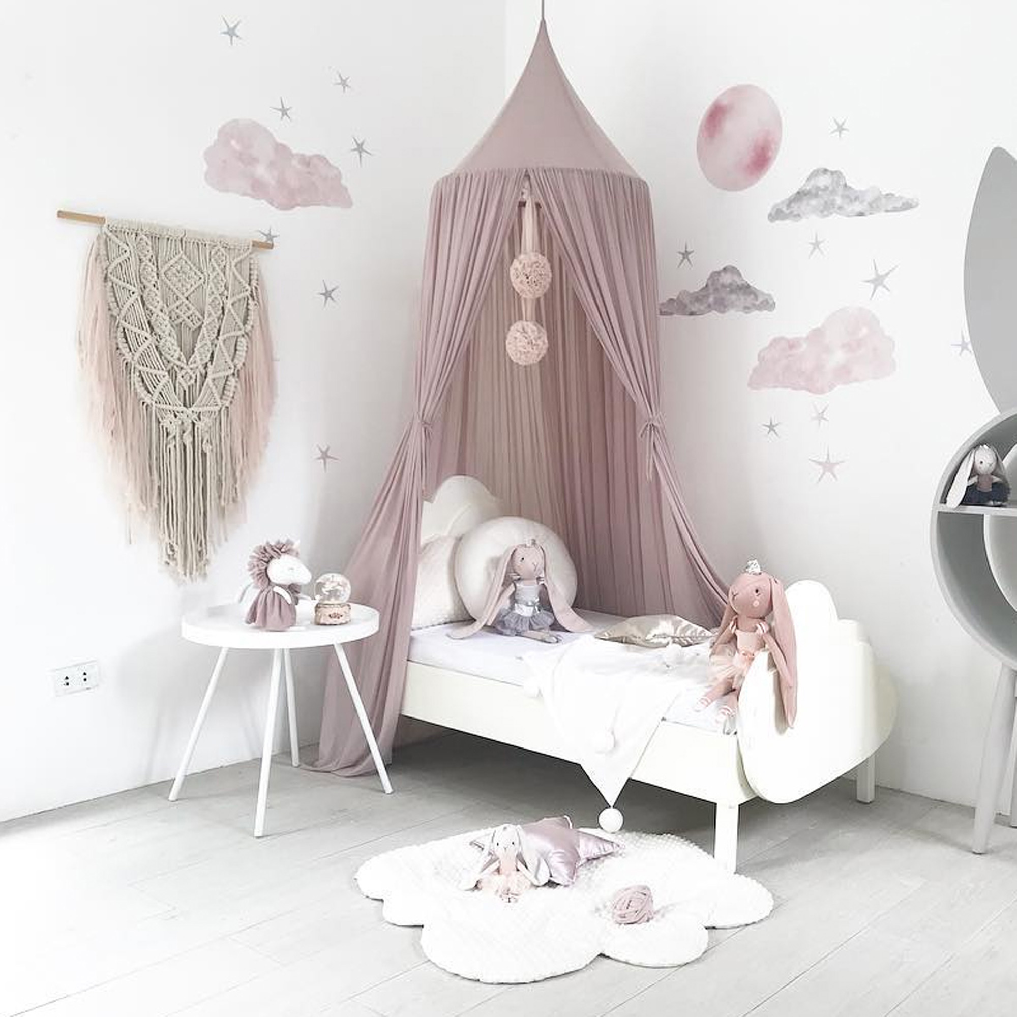 Kids Baby Princess Bed Canopy Fly Midge Mosquito Net Children Castle Play Tent Tassel Decor Fly Insect Protection Bedcover Bedding