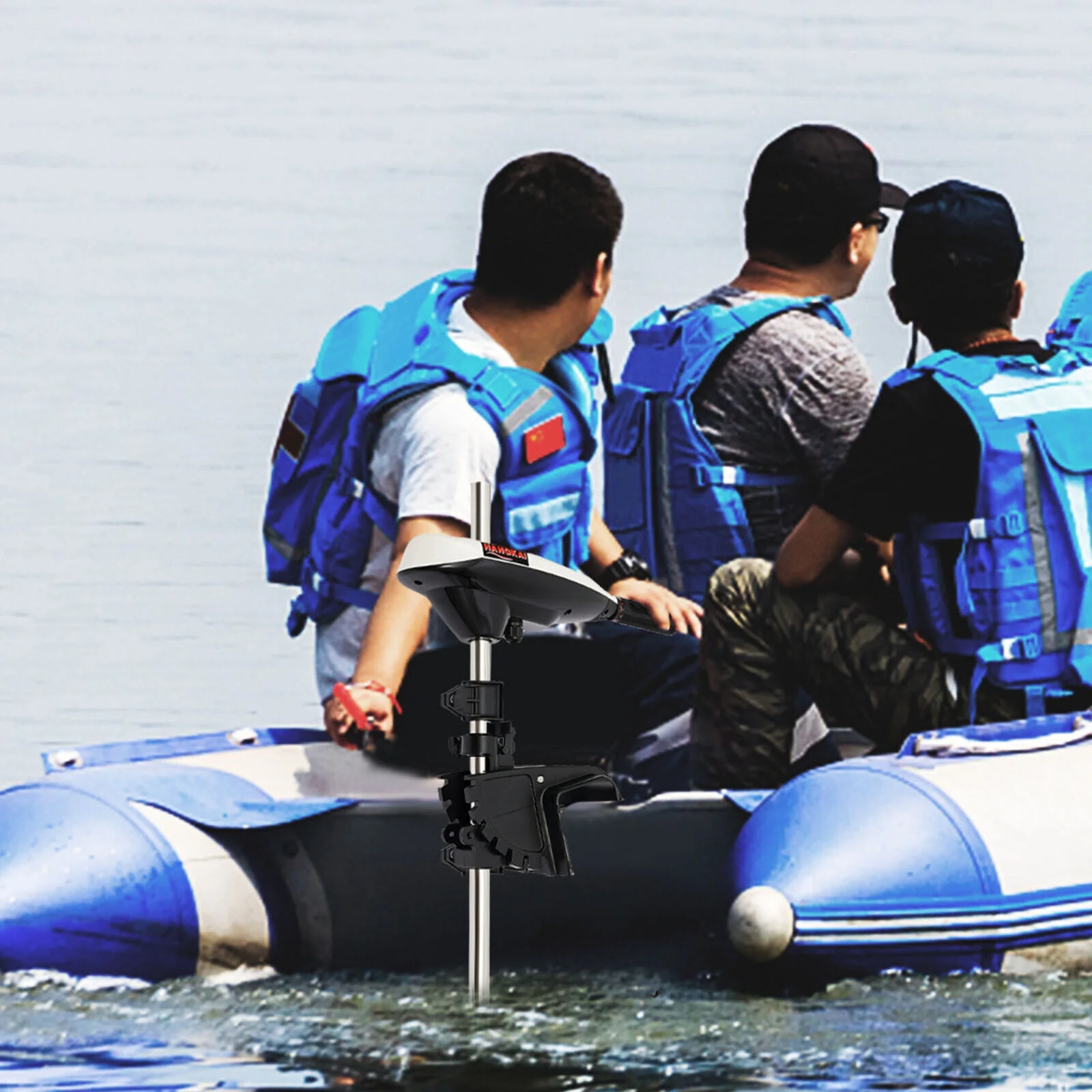 65LB Thrust Electric Outboard Trolling Motor Fishing Boat Engine Brush Motor 12V Inflatable Fishing Boat Engine Brush Motor Telescopic Type Control Handle (ET65L)