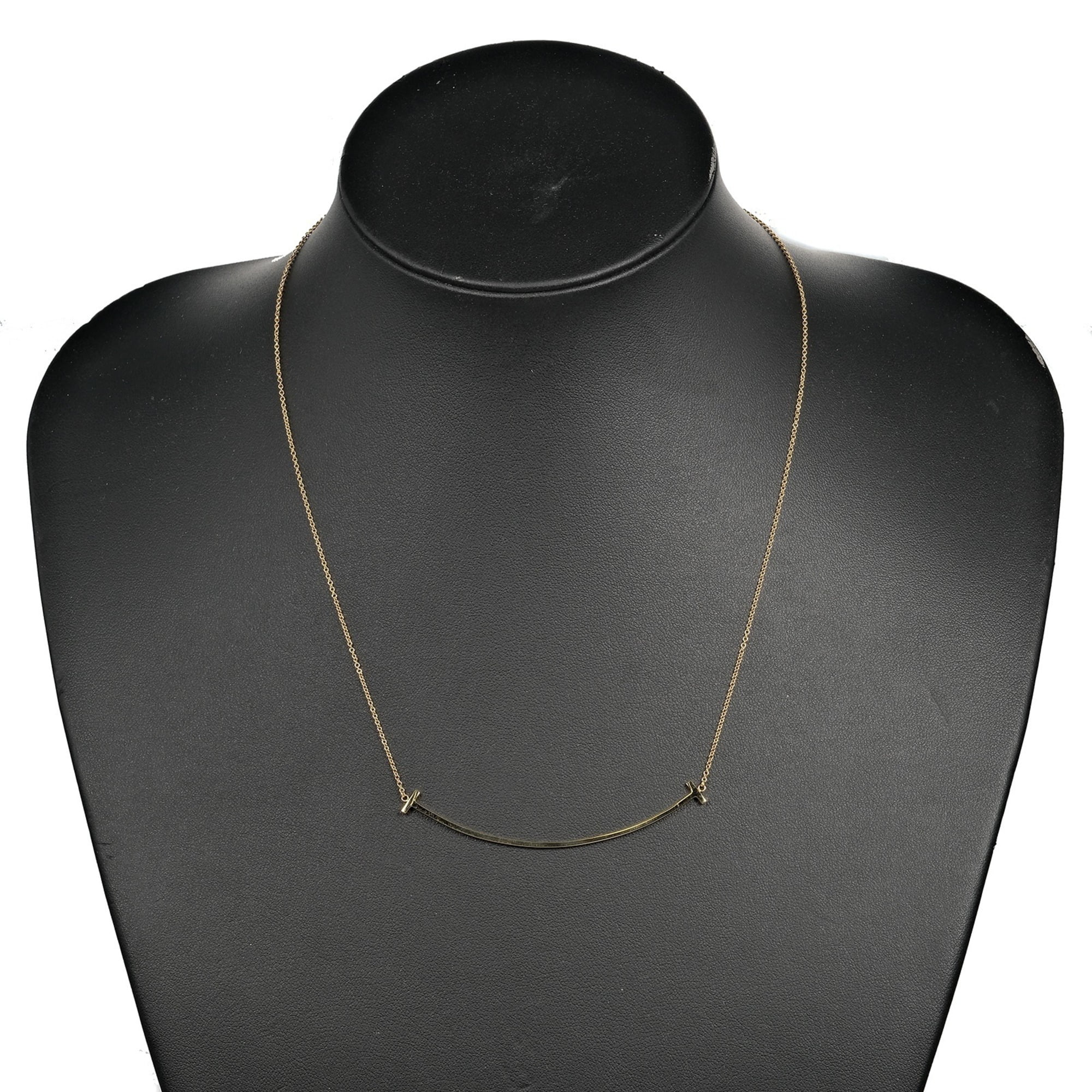 Pre-Owned Tiffany TIFFANY&Co. T Smile Large Necklace 6.9cm K18 YG Yellow Gold Approx. 3.8g I211323136 (Good)