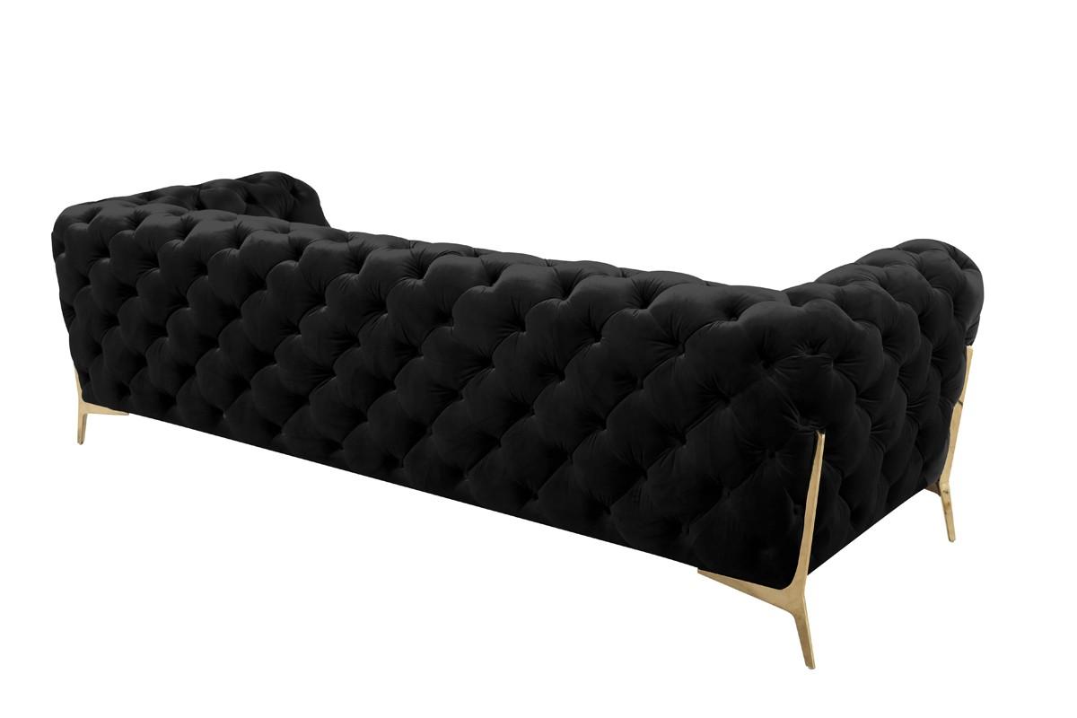 Deluxe Black Velvet Tufted Sofa VIG Divani Casa Sheila Modern Contemporary