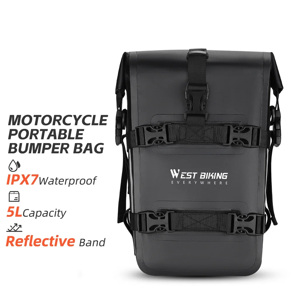 WEST BIKING Motorcycle bag,CrashBar Universal Tools 5L Side Frame Nebublu Frame Tools Universal Waterproof Bumpers 5L
