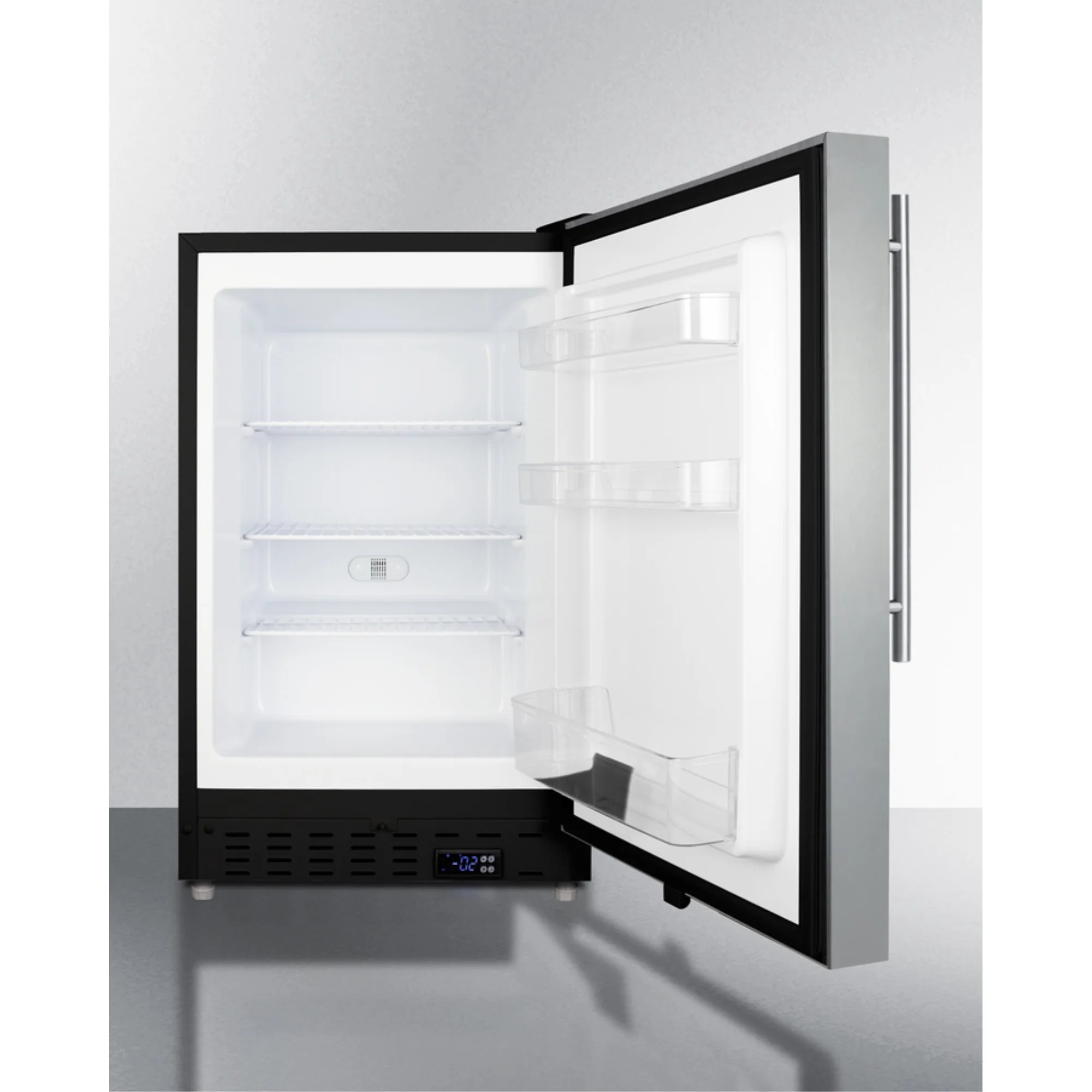 Summit  20 in. Built-In All-Freezer, Stainless Steel & Black - 24 in.