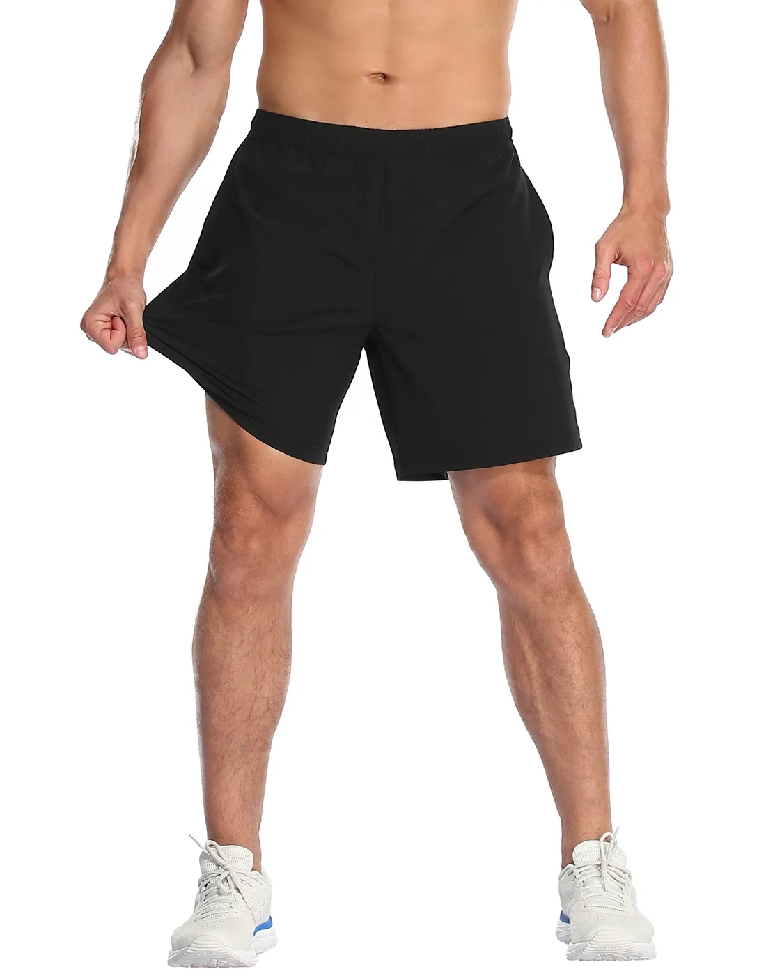 LRD Mens Performance Workout Shorts with Compression Liner 7 inch Inseam
