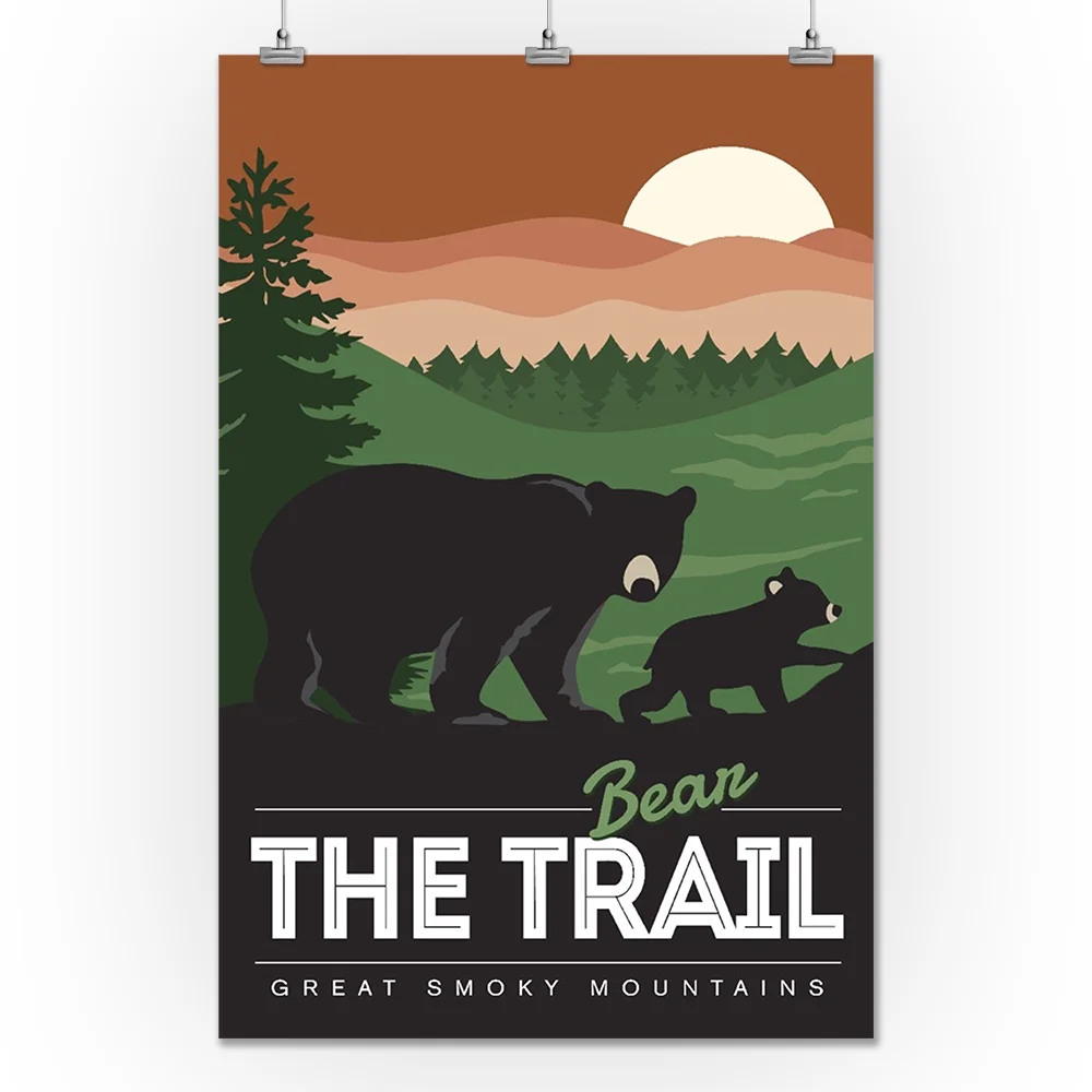 Great Smoky Mountains, Tennessee, Bear the Trail (24x36 Giclee Gallery Art Print, Vivid Textured Wall Decor)