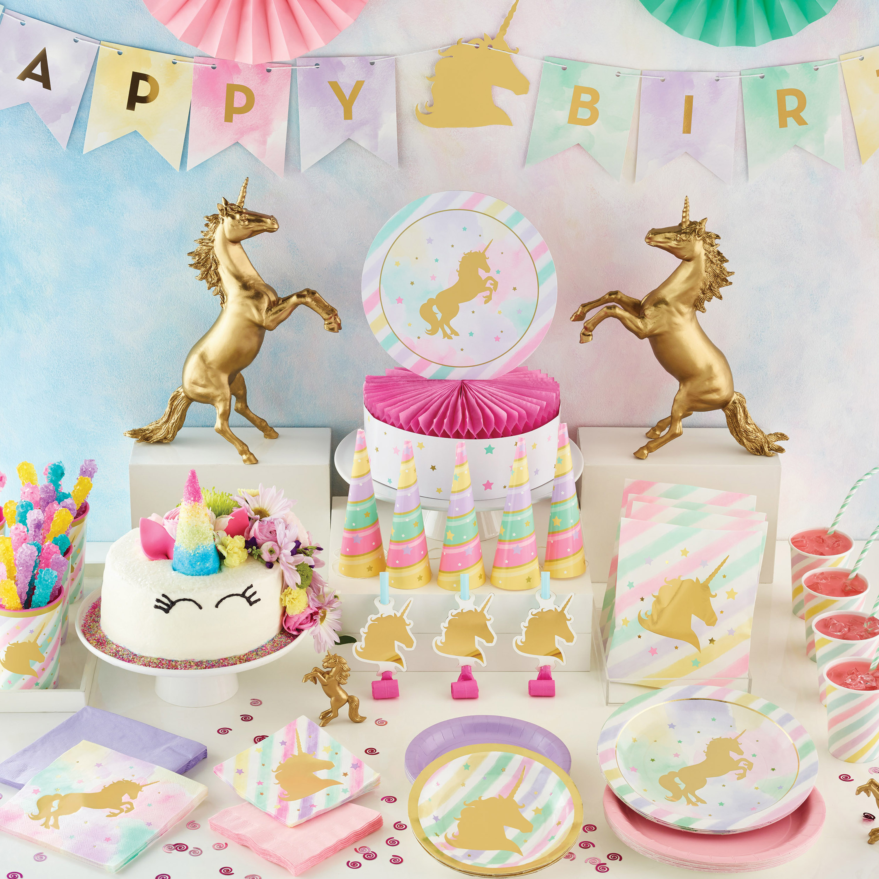 Sparkle Unicorn Party Blowers, 8 pk