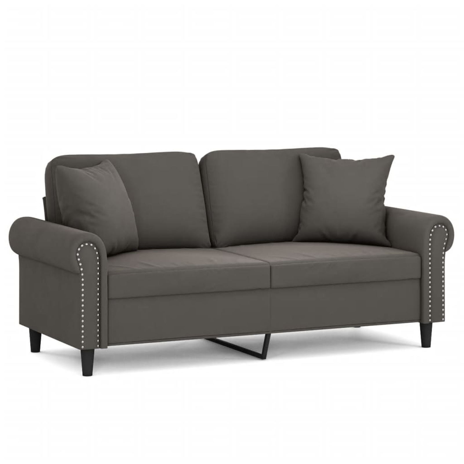 moobody 2-Seater Sofa with Pillows&Cushions Dark Gray 55.1