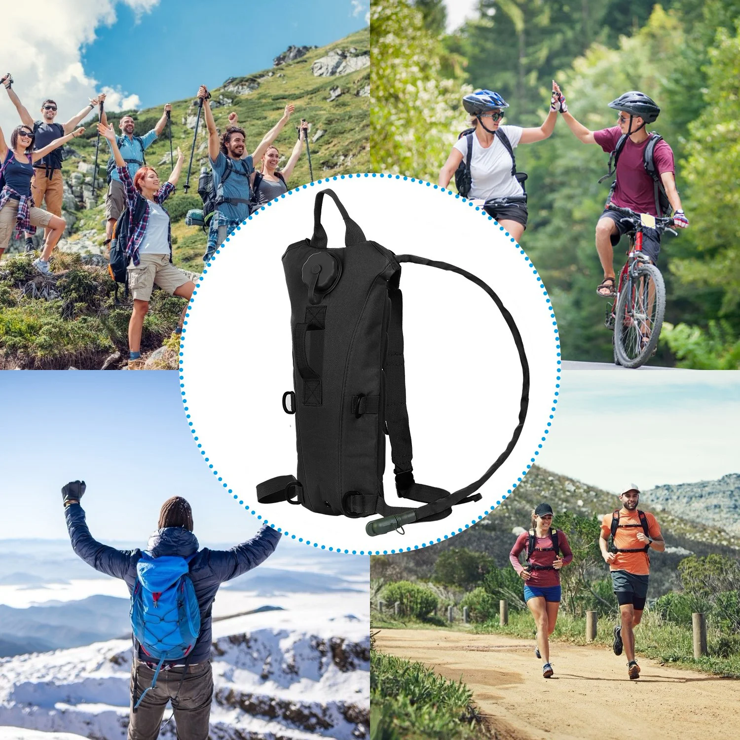 iMounTEK Water Backpack Hydration Pack 3L Drink Backpack for Hiking Cycling Climbing Running, Black