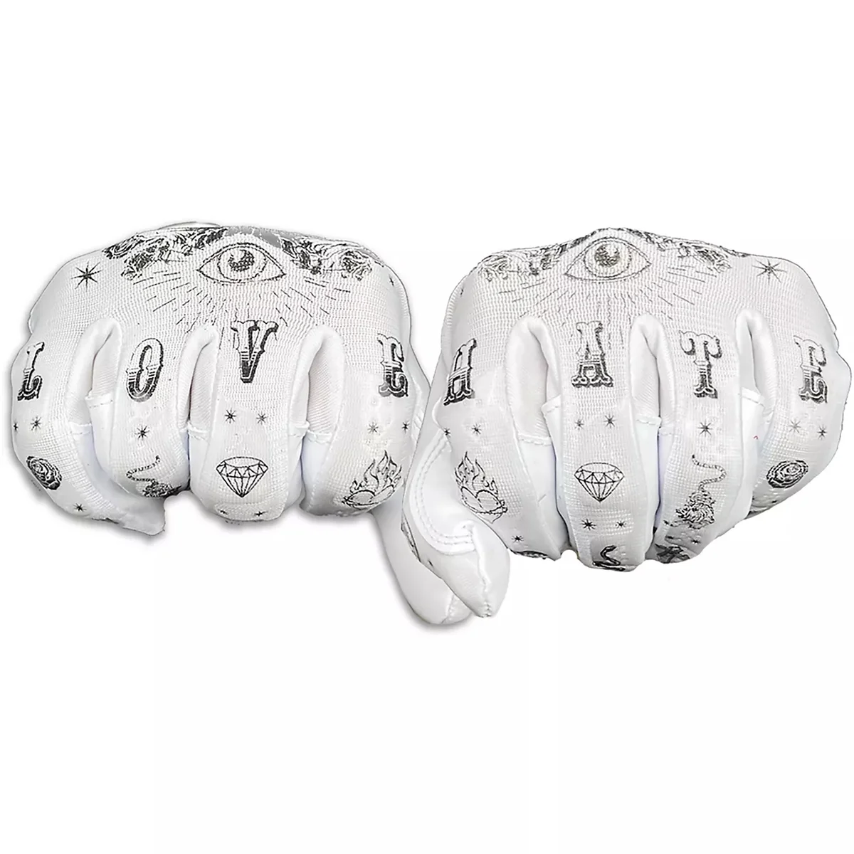 Battle Sports Speed Freak Cloaked Adult Football Receiver Gloves - Large - White