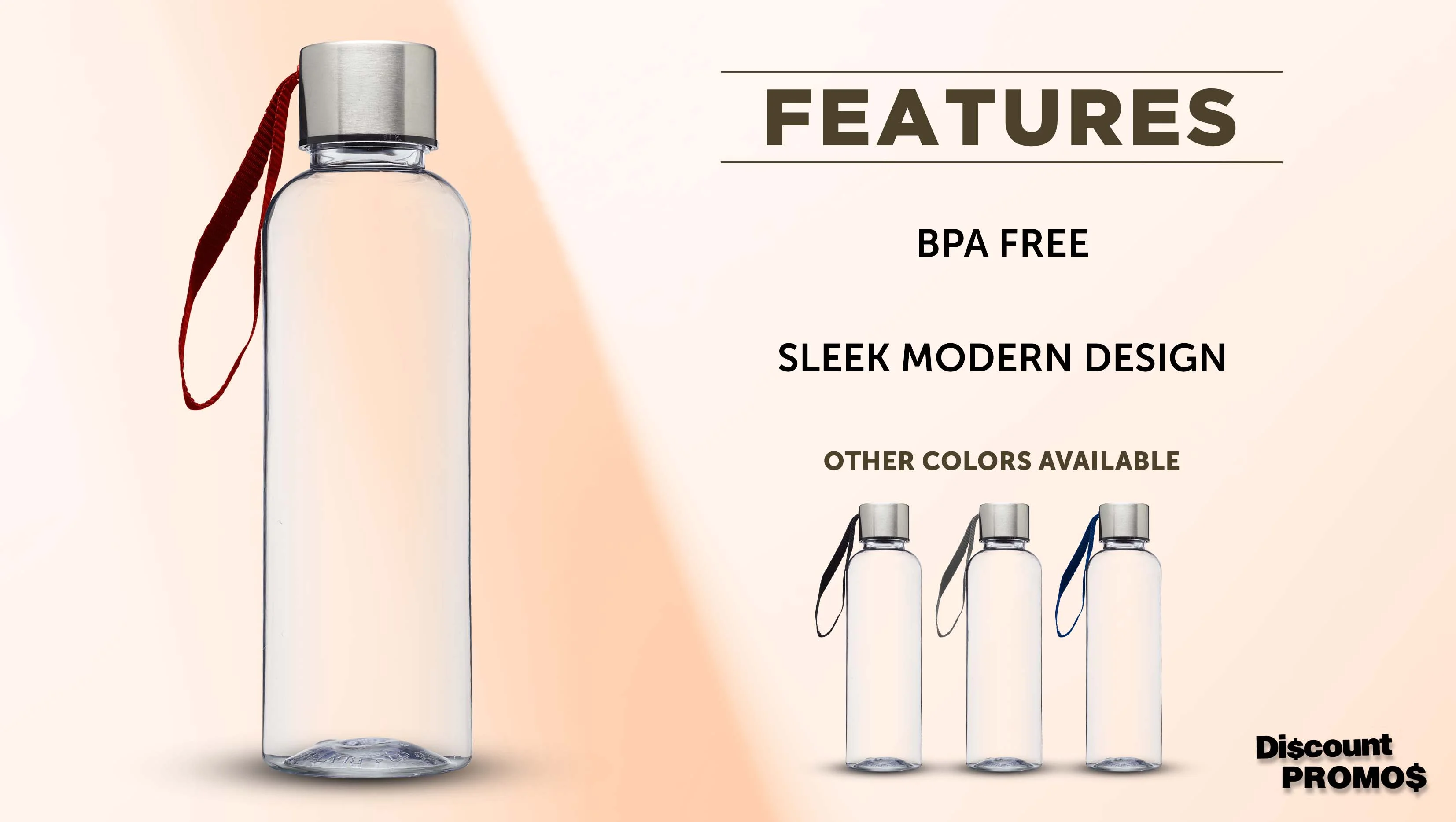 Genie Plastic Water Bottles with Strap 17 oz. Set of 10, Bulk Pack - Refillable, Great for Gym, Hiking, Cycling, School - Red