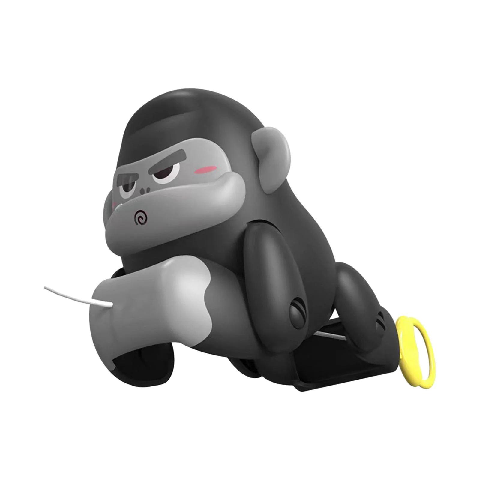 PETSOLA Pull Along Toy Gorilla Pull Toy, Fine Motor Skill Toy String Climbing Gorilla Toy, with Funny Sound Effect for kids boys girl Black and gray