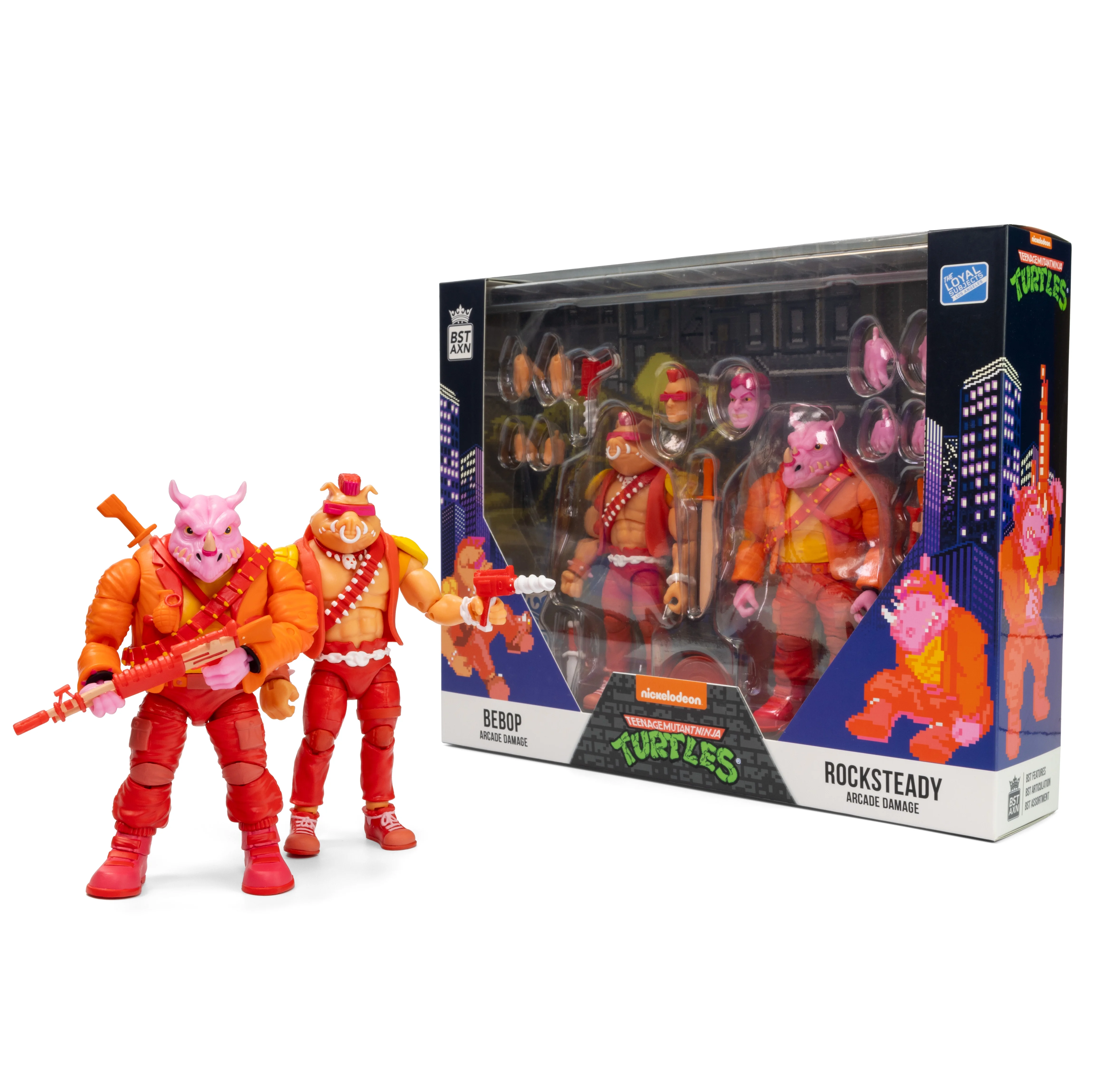 TMNT Bebop & Rocksteady Arcade Damage 2-Pack - The Loyal Subjects BST AXN 5