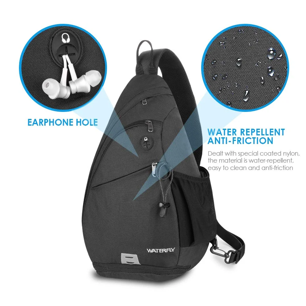 Waterfly Sling Bag Crossbody Backpack: 18L over Shoulder Daypack Casual Cross Chest Side Pack Adults