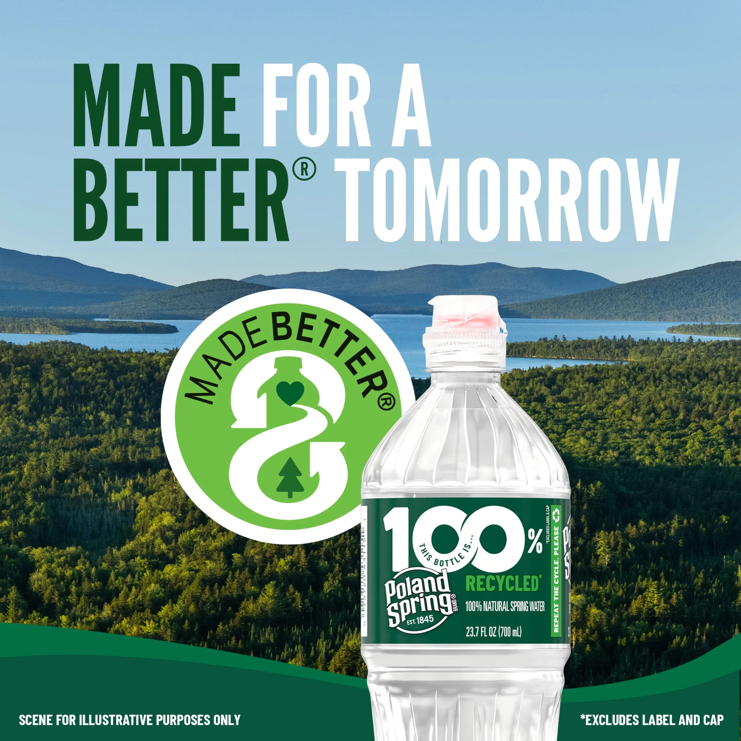 POLAND SPRING Brand 100% Natural Spring Water, 20-ounce Plastic Bottles (Pack of 28)