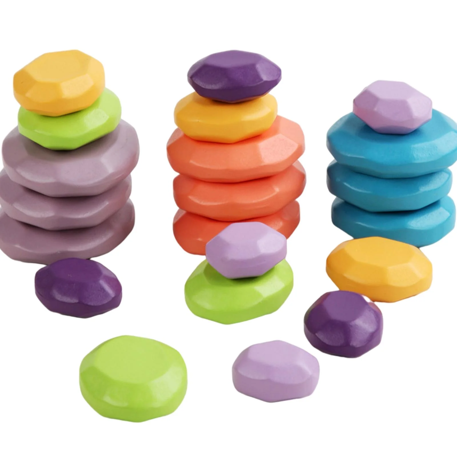 Wooden Balancing Building Blocks, Stacking Set Game Children Educational Puzzle Toy Block for Developing Coordination Ability of Pieces 21 Pieces