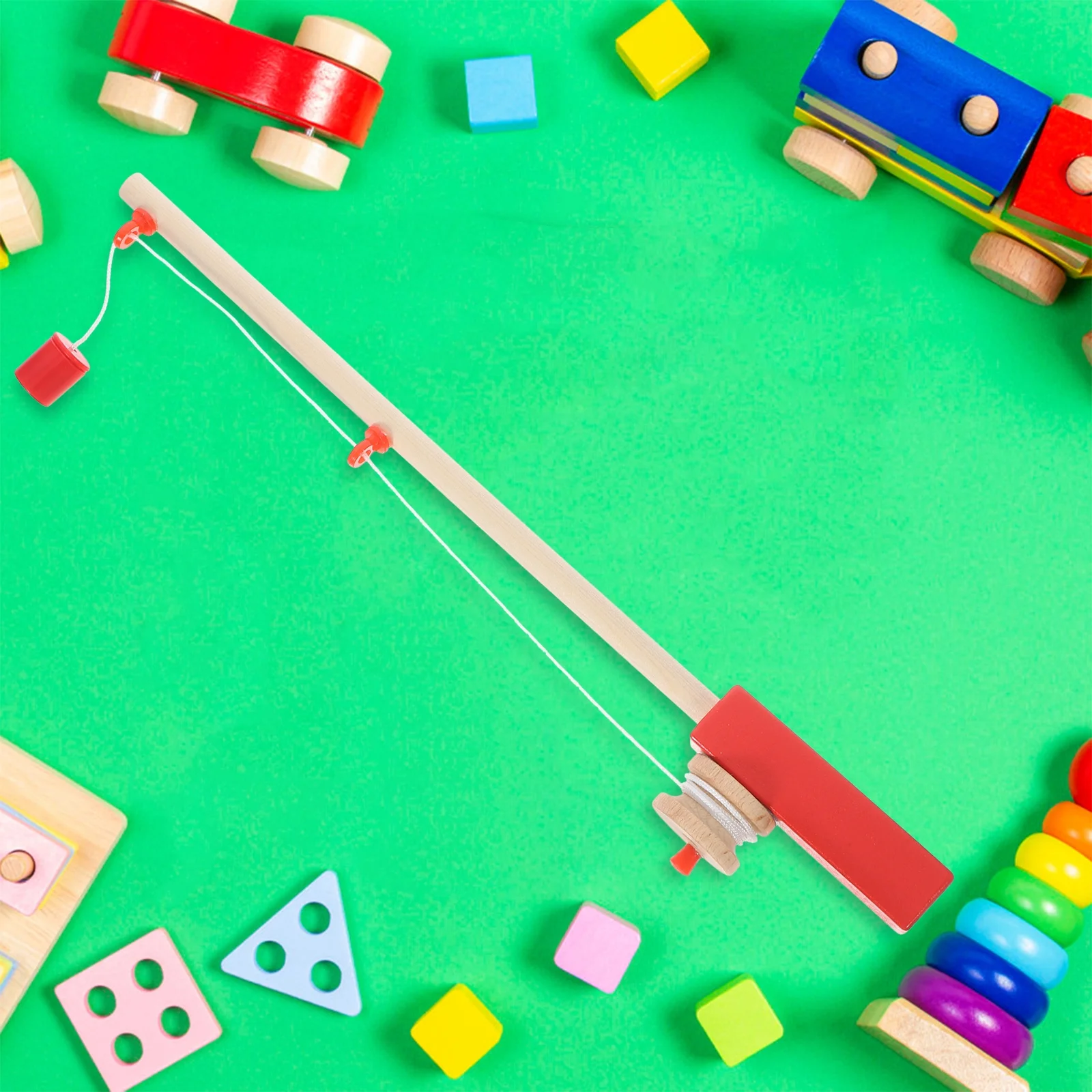 Fishing Rod Kids Pole Toy Game for Portable Rods Toys Magnetic Wooden Child Toddler