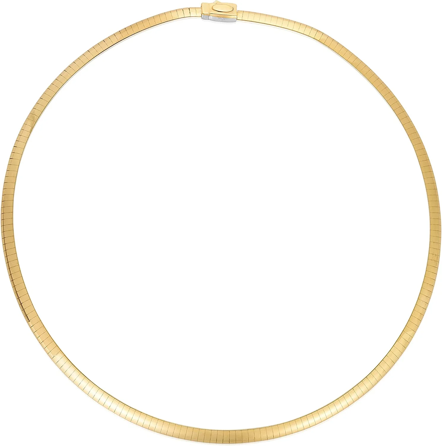 Floreo 14k Yellow Gold and 925 Sterling Silver 3mm Reversible Omega Chain Necklace