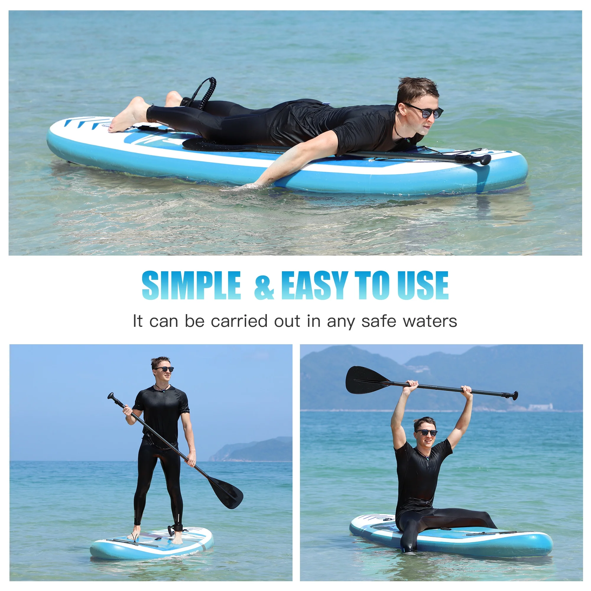 Famistar 10' Inflatable Stand Up Paddle Board 6