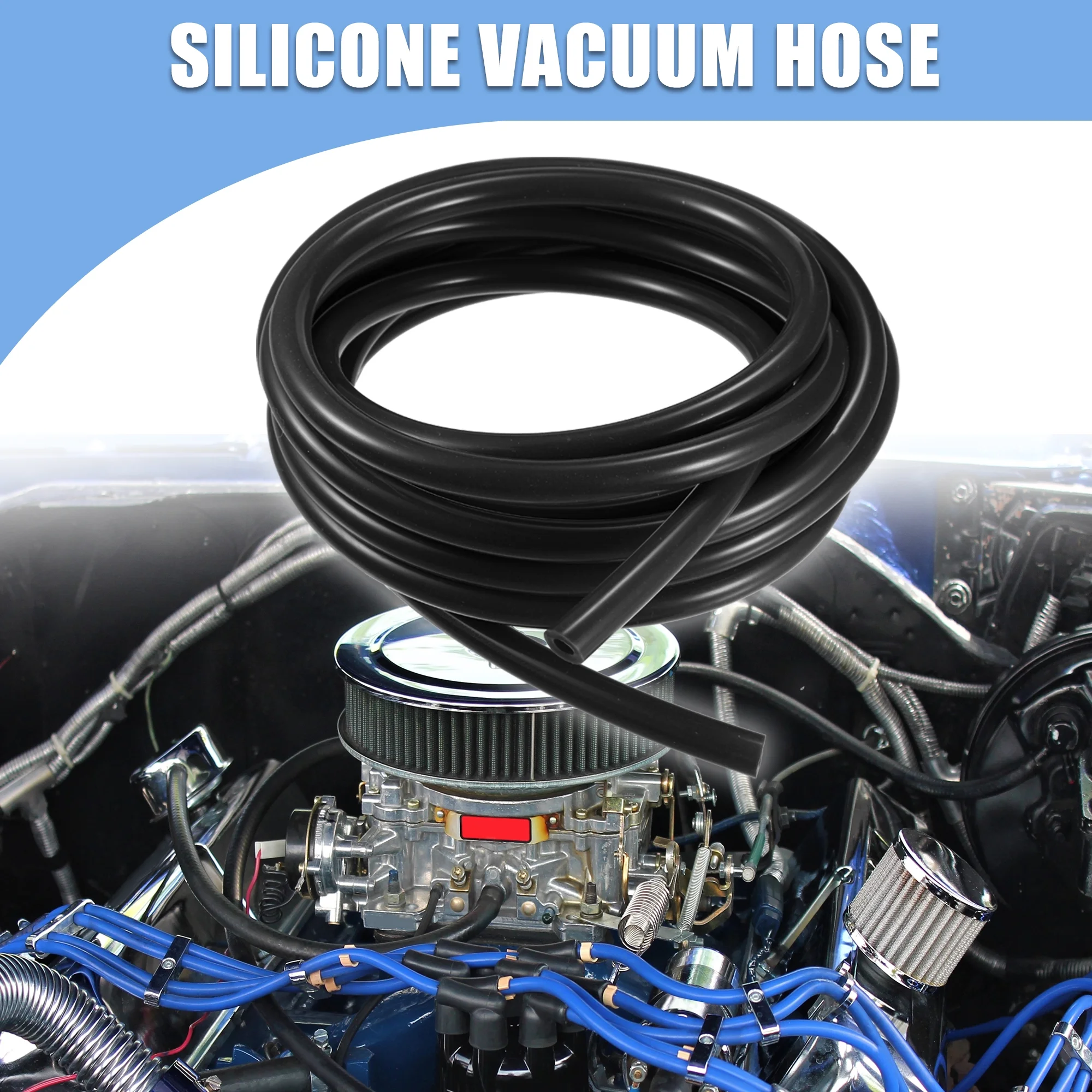 Silicone Vacuum Tubing Hose ID 6mm 0.24 Inch Wall Thickness 3mm 0.12 Inch 4.5m 14.76ft Length Black