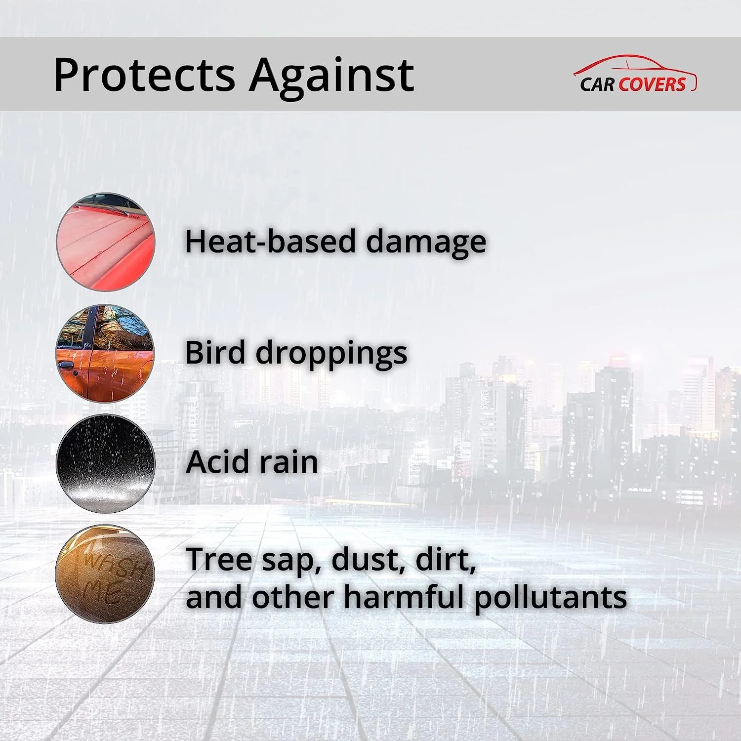 CarCovers Weatherproof Light SUV Cover Compatible with Hyundai 2017 Santa Fe Sport Outdoor Multilayered Durable for Sun, High Moisture Climates