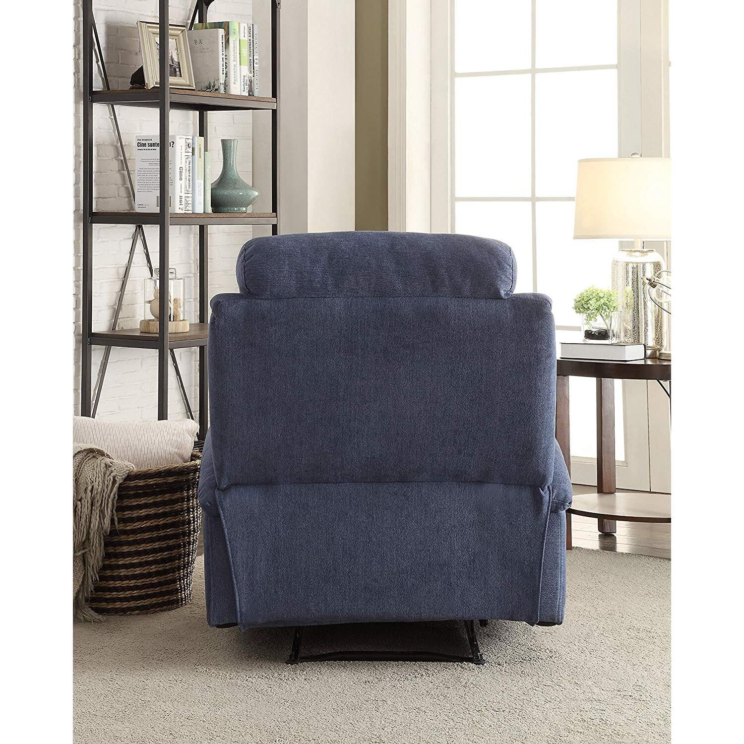 HomeStock French Country Recliner, Blue Velvet