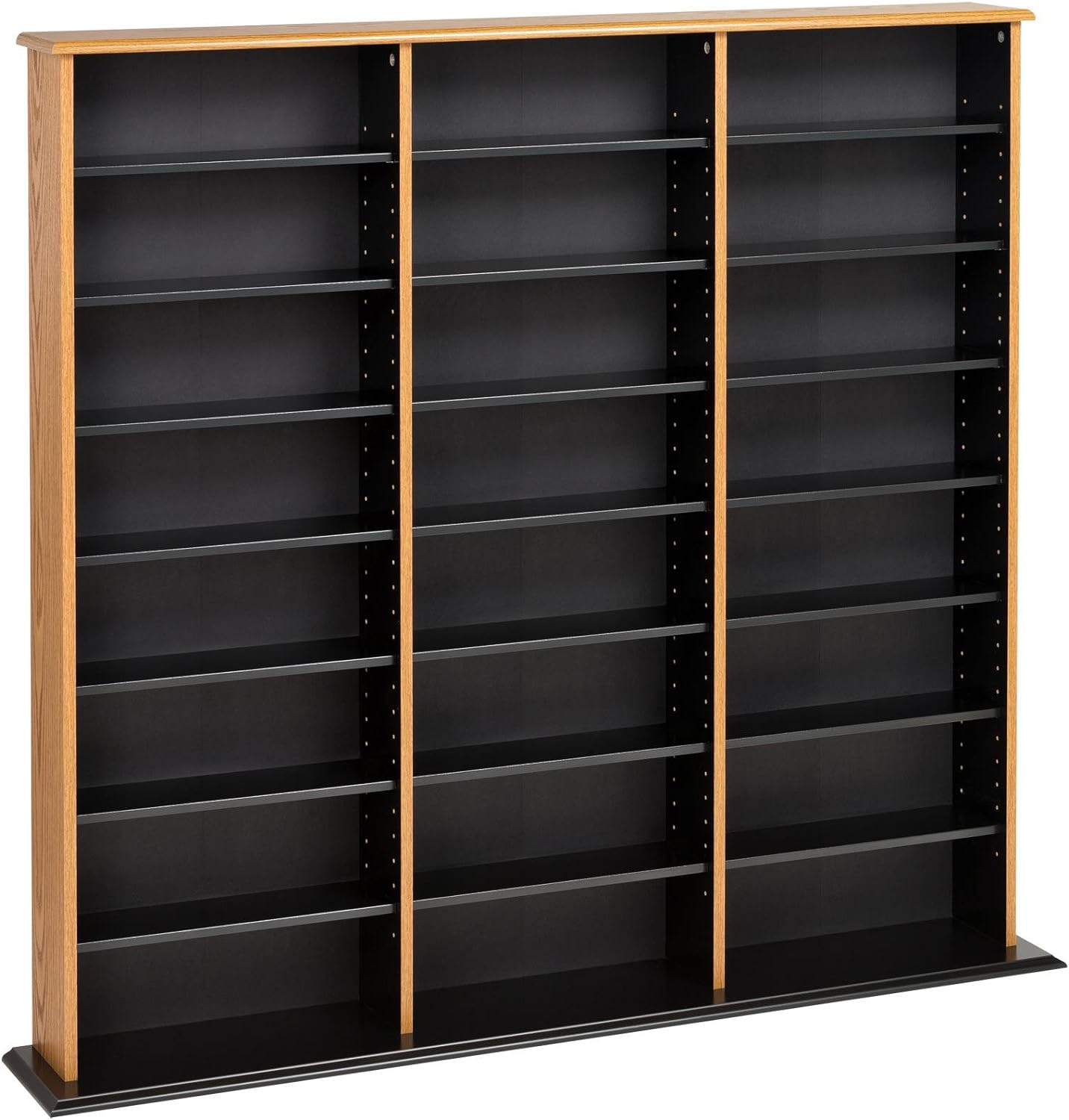LLBIULife Triple Wide Wall  / CD Rack - Cherry & Black