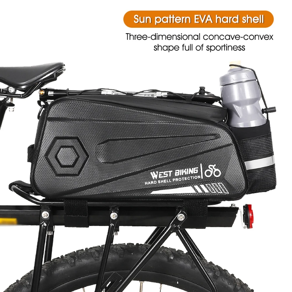 WEST BIKING 8.6L Large Capacity Bicycle Bag Waterproof Bicycle Rear Seats Bag Reflective Strips Design Multifunctional Mountain Bike Electric Bike Motorcycle Rear Bag Outdoor Riding Equipment