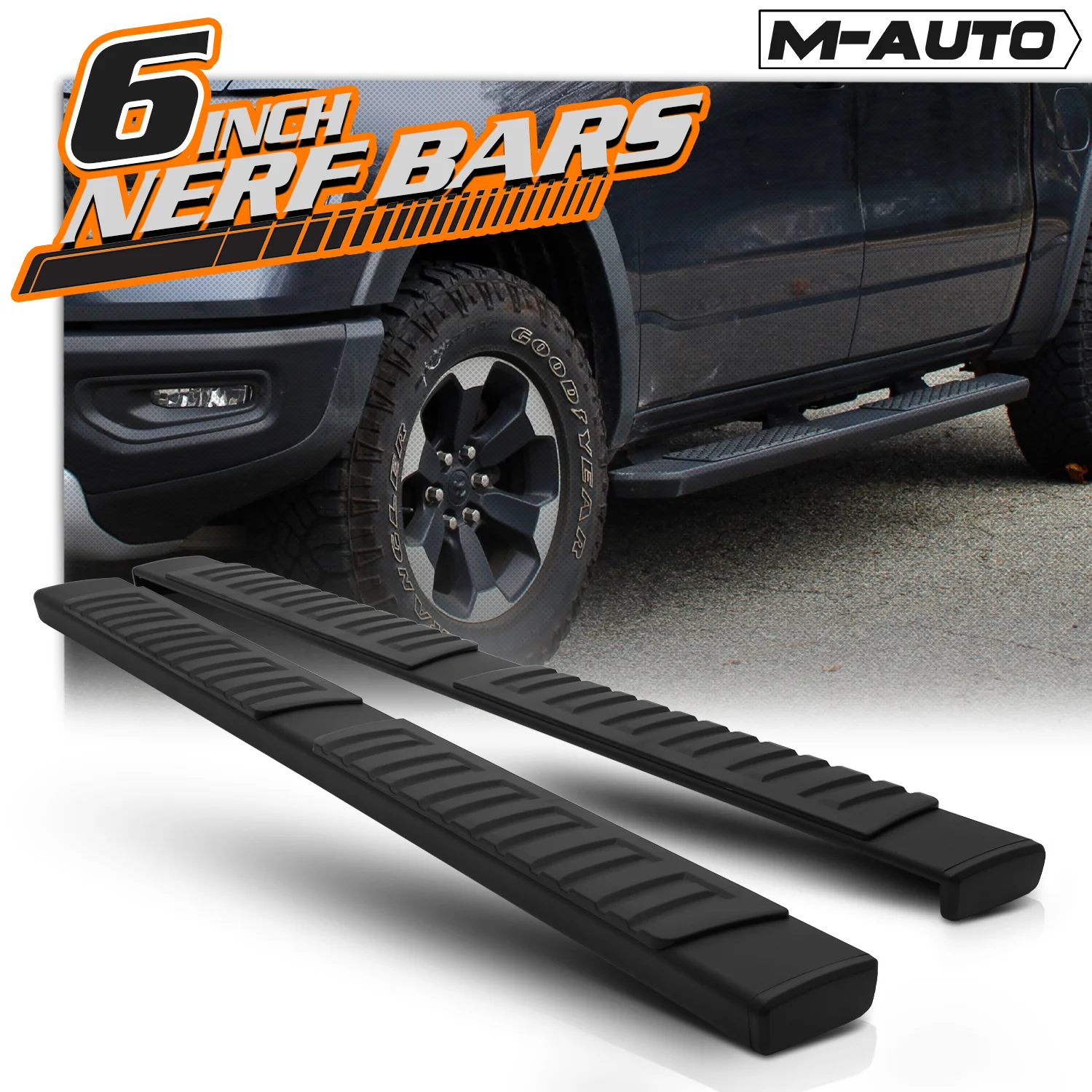 M-AUTO For 2019-2022 RAM 1500 Quad Cab Black 6